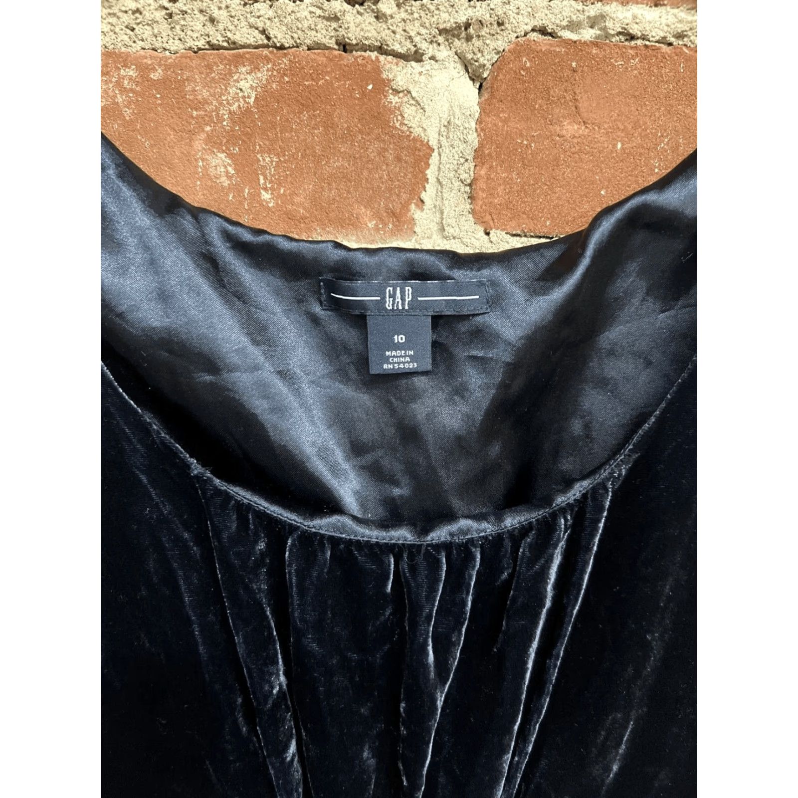 Gap VINTAGE Gap Womens Dress 10 Navy Blue Velour Sleeveless Size L / US 10 / IT 46 - 2 Thumbnail