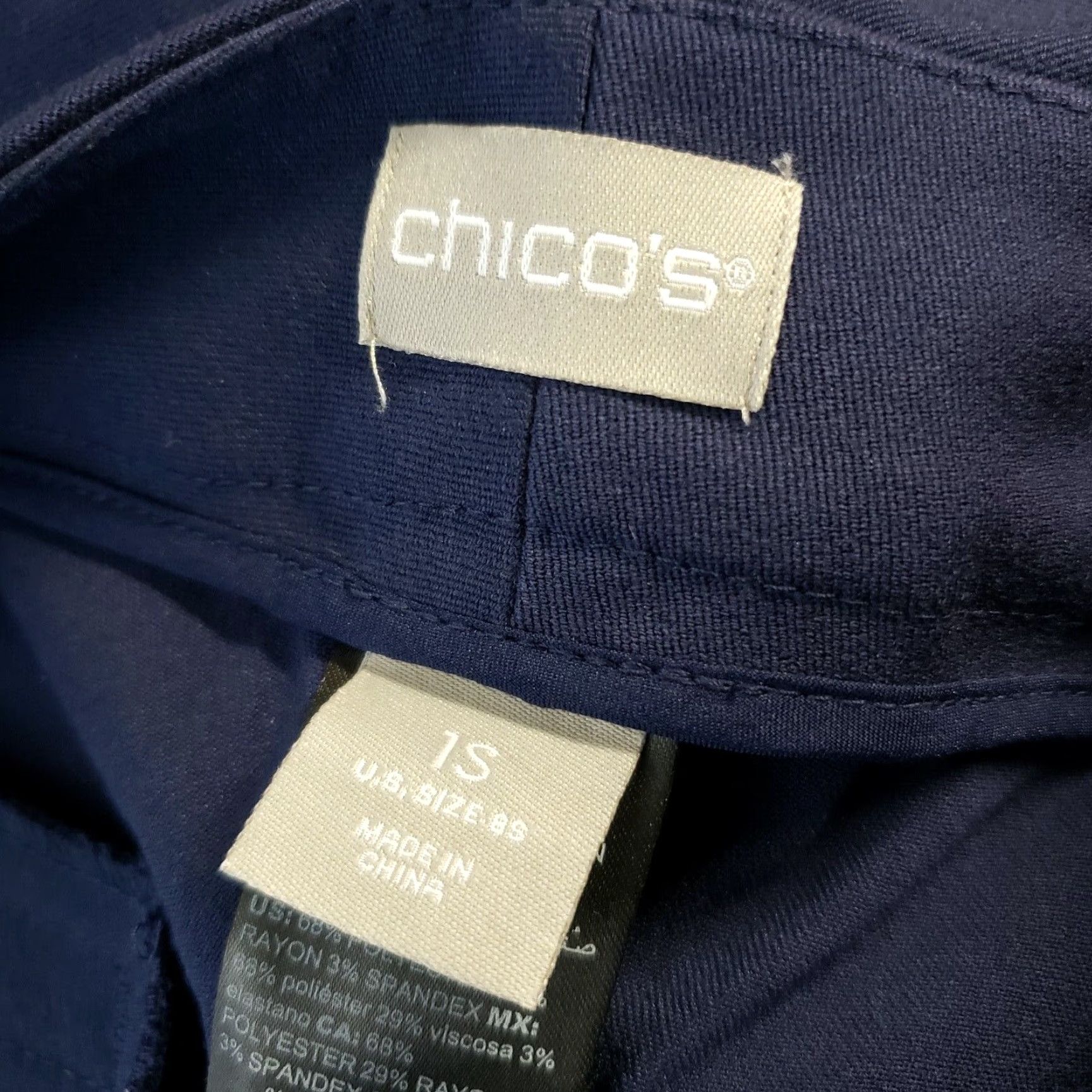 Vintage Chico's Women's Trousers Sz 8 Short Solid Blue Mid Rise Dress Pants Mens? No Size 30" / US 8 / IT 44 - 6 Thumbnail