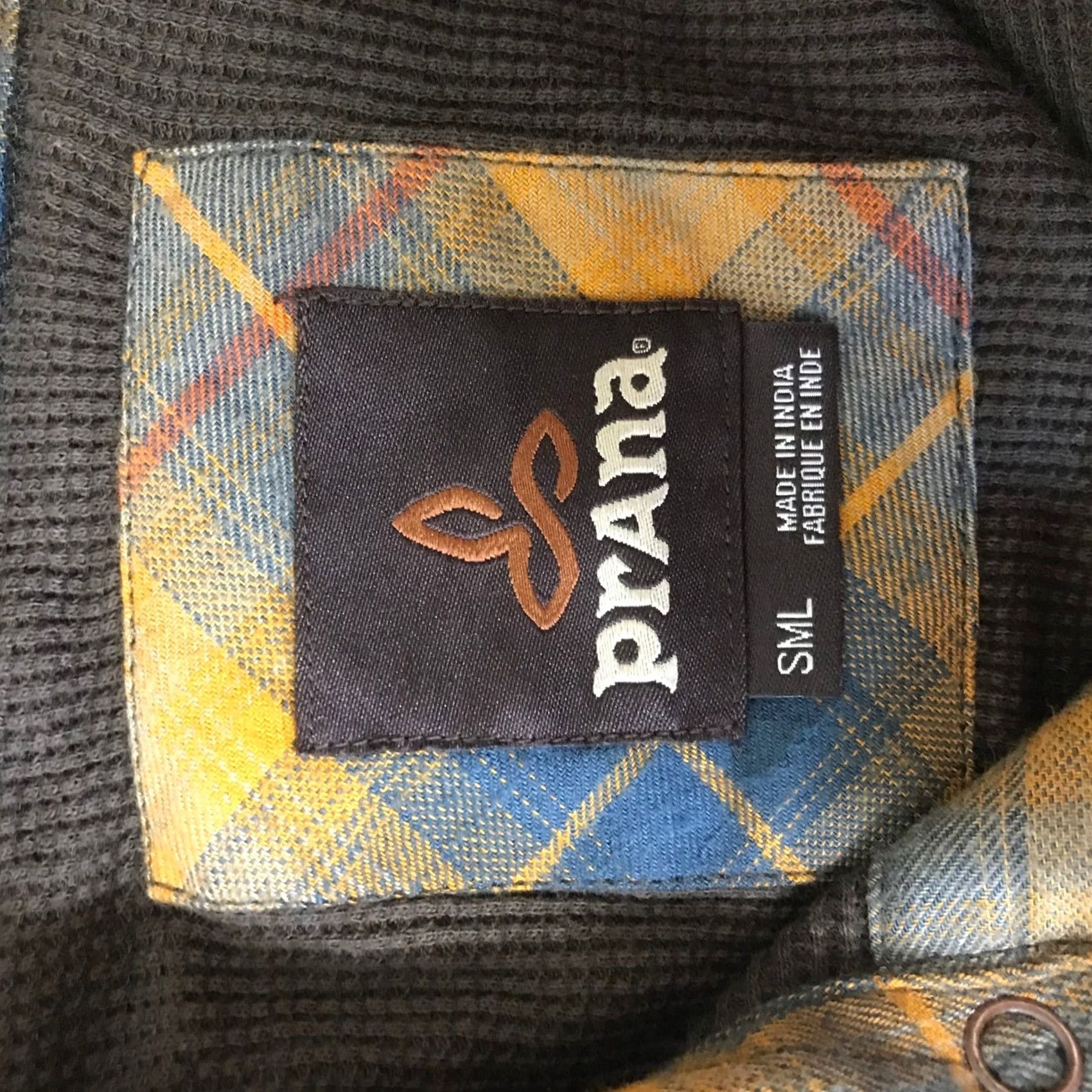 Prana prAna Shirt Mens S Yellow Plaid Flannel Lined Long Sleeve Button Blue Size US S / EU 44-46 / 1 - 7 Thumbnail