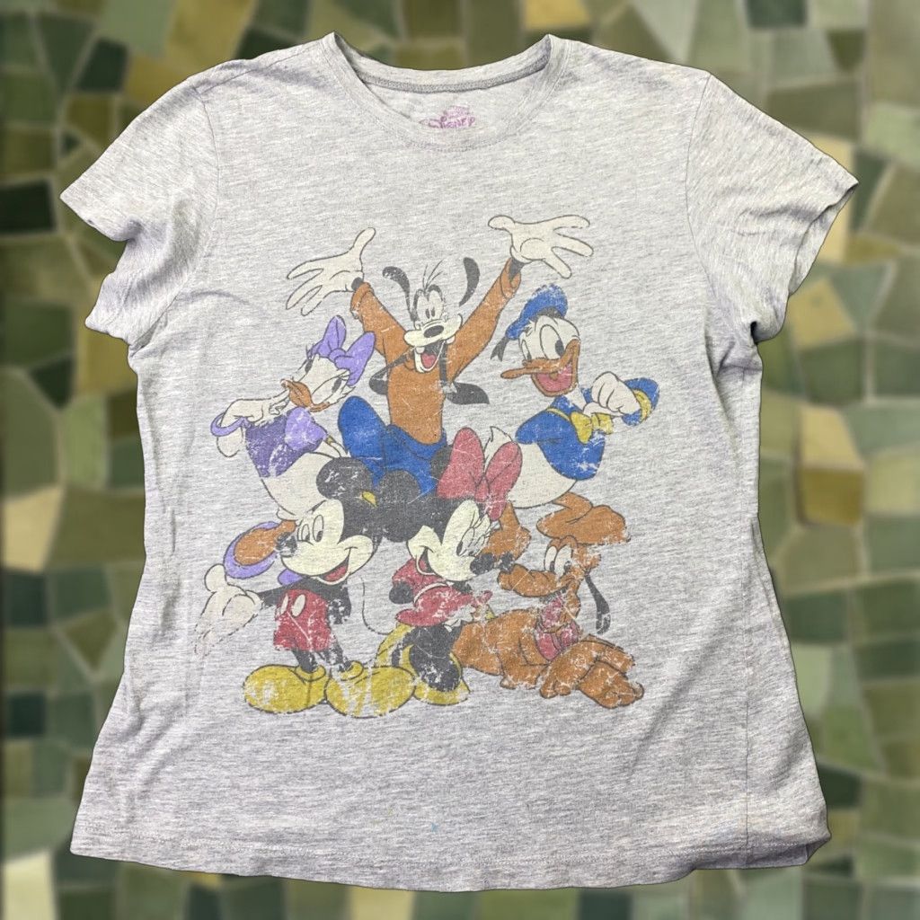 Disney Disney Shirt XL Gray Womens Juniors Casual Travel Cotton Jersey Round Neck Short Sleeve Basic 15/17 90s? Wait not. Size XL / US 12-14 / IT 48-50 - 1 Thumbnail