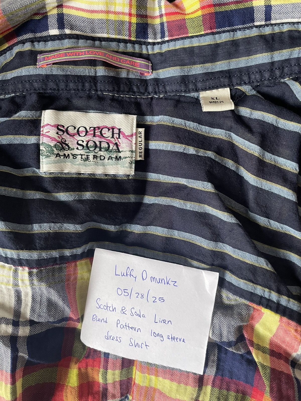 Scotch & Soda Scotch and Soda linen blend pattern long sleeve dress shirt Size US XL / EU 56 / 4 - 3 Thumbnail