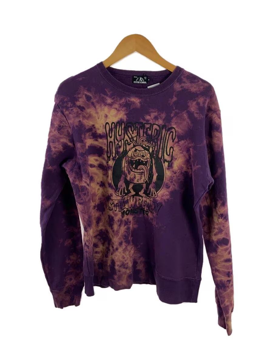 image of Hysteric Glamour Strawberry Monster Tie Dye Sweatshirt in Purple, Men's (Size Medium)