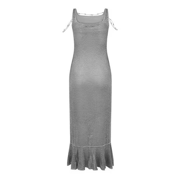 Lanvin o1g2r1mq1024 Embellished Knit Dress in Silver Size XS / US 0-2 / IT 36-38 - 2 Thumbnail