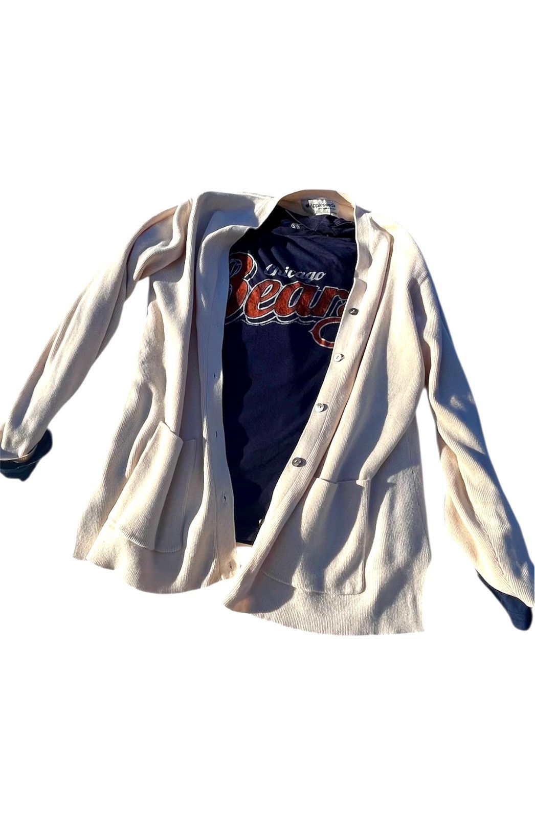 Other Vintage Appleseed Cream Cardigan W/ Distressed Bears LS Tee Size US M / EU 48-50 / 2 - 3 Thumbnail