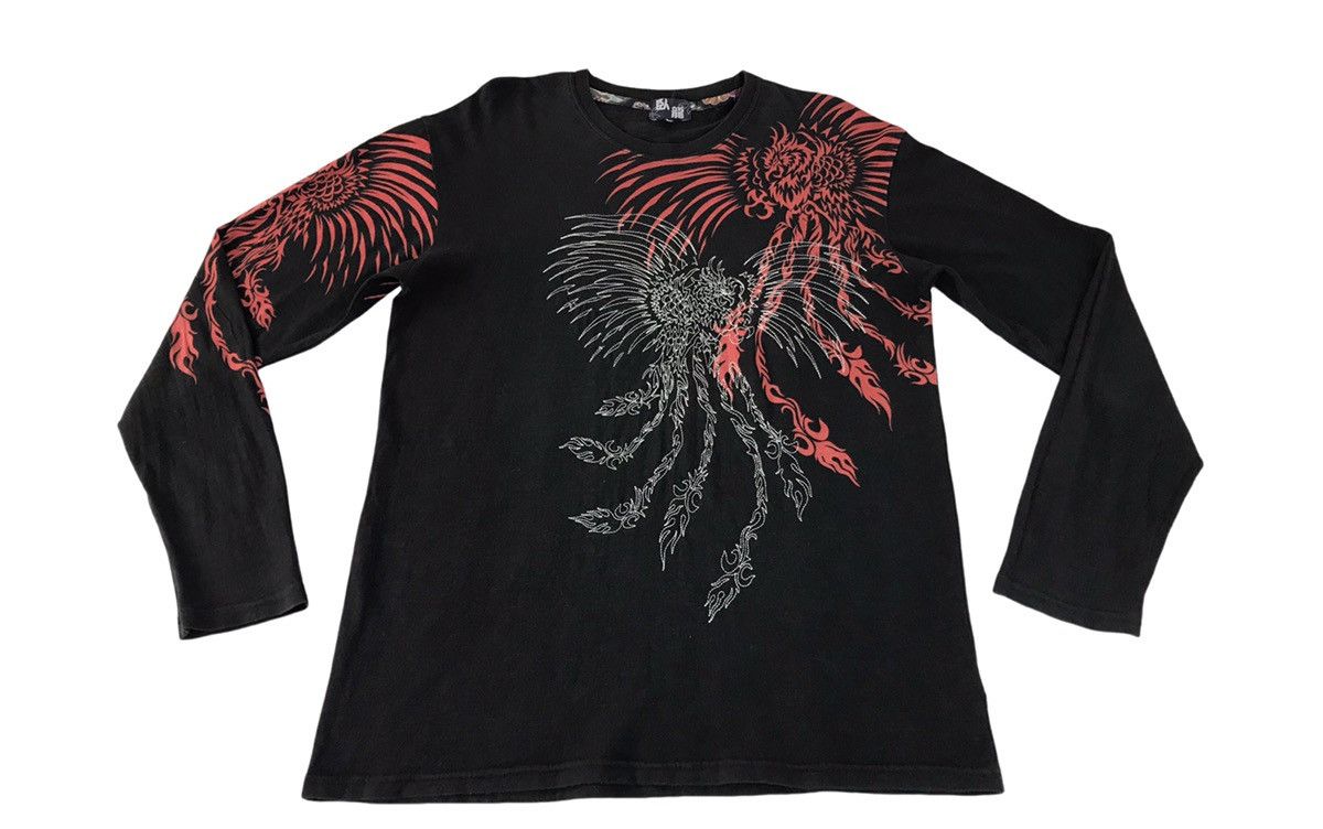 Japanese Brand × Vintage Vintage JapaneseBrand Embroidery Phoenix Long Sleeve S-Shirt Size US L / EU 52-54 / 3 - 1 Thumbnail