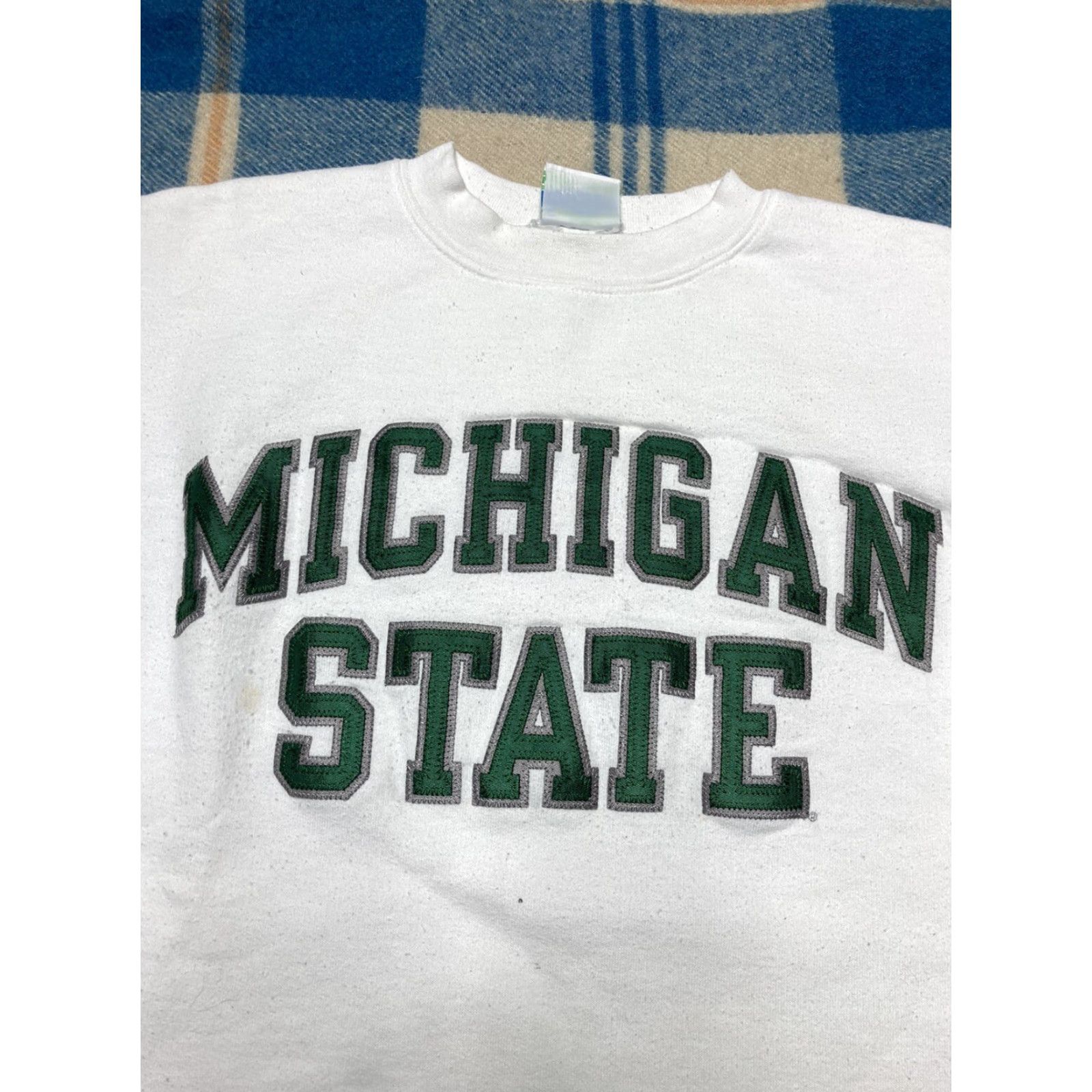 Champion VINTAGE Champion Crewneck Sweatshirt Cropped Michigan State University XS White Univ Pullover Men G2 Size US XS / EU 42 / 0 - 2 Thumbnail