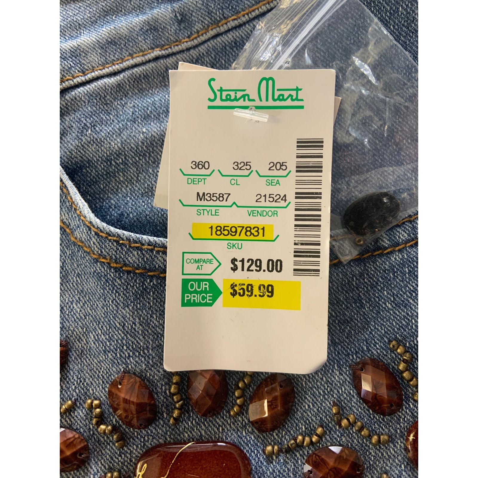 Other V. Cristina Capri Jeans Women’s Sz 14 Capri Gem Stones NEW Size 36" / US 14 / IT 50 - 5 Thumbnail