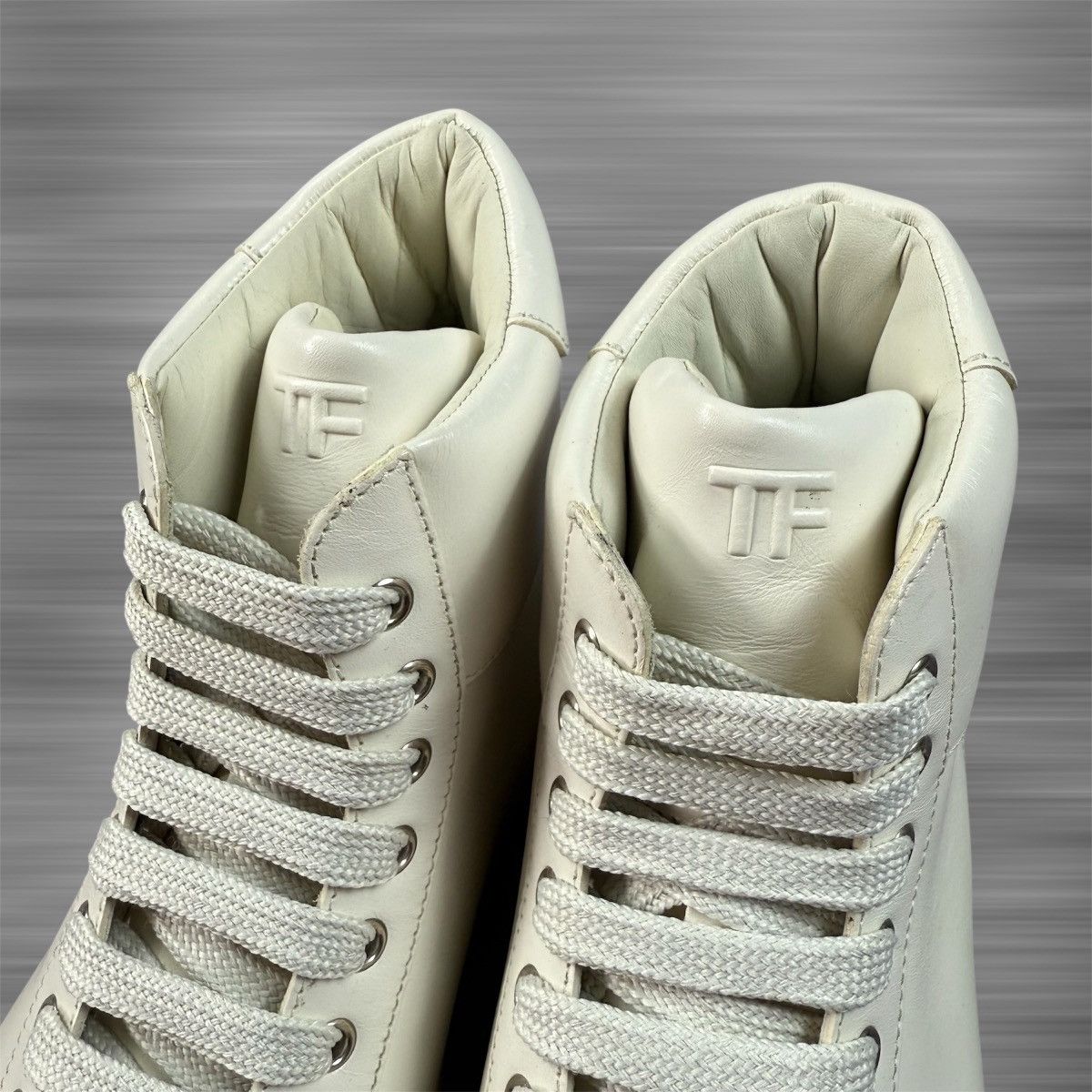 Tom Ford TOM FORD White Leather Russell High Top Shoes Size US 11 / EU 44 - 5 Thumbnail