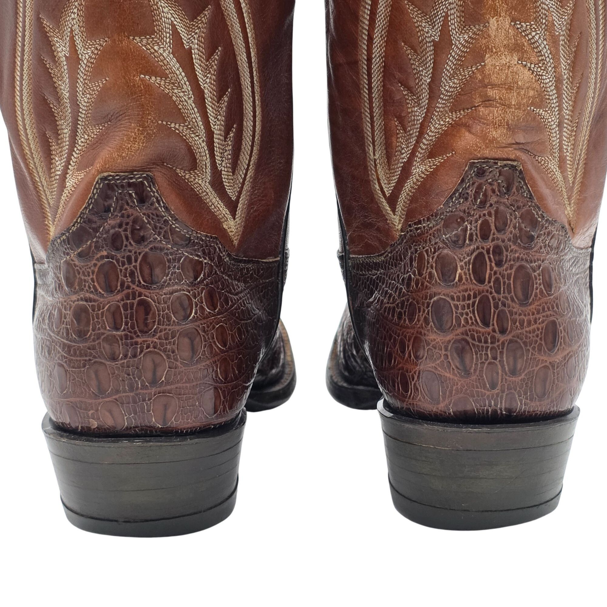 Tony Lama Vintage El Rey Tony Lama HBL Exotic Men 9D Brown Cowboy Boot Size US 9 / EU 42 - 10 Thumbnail