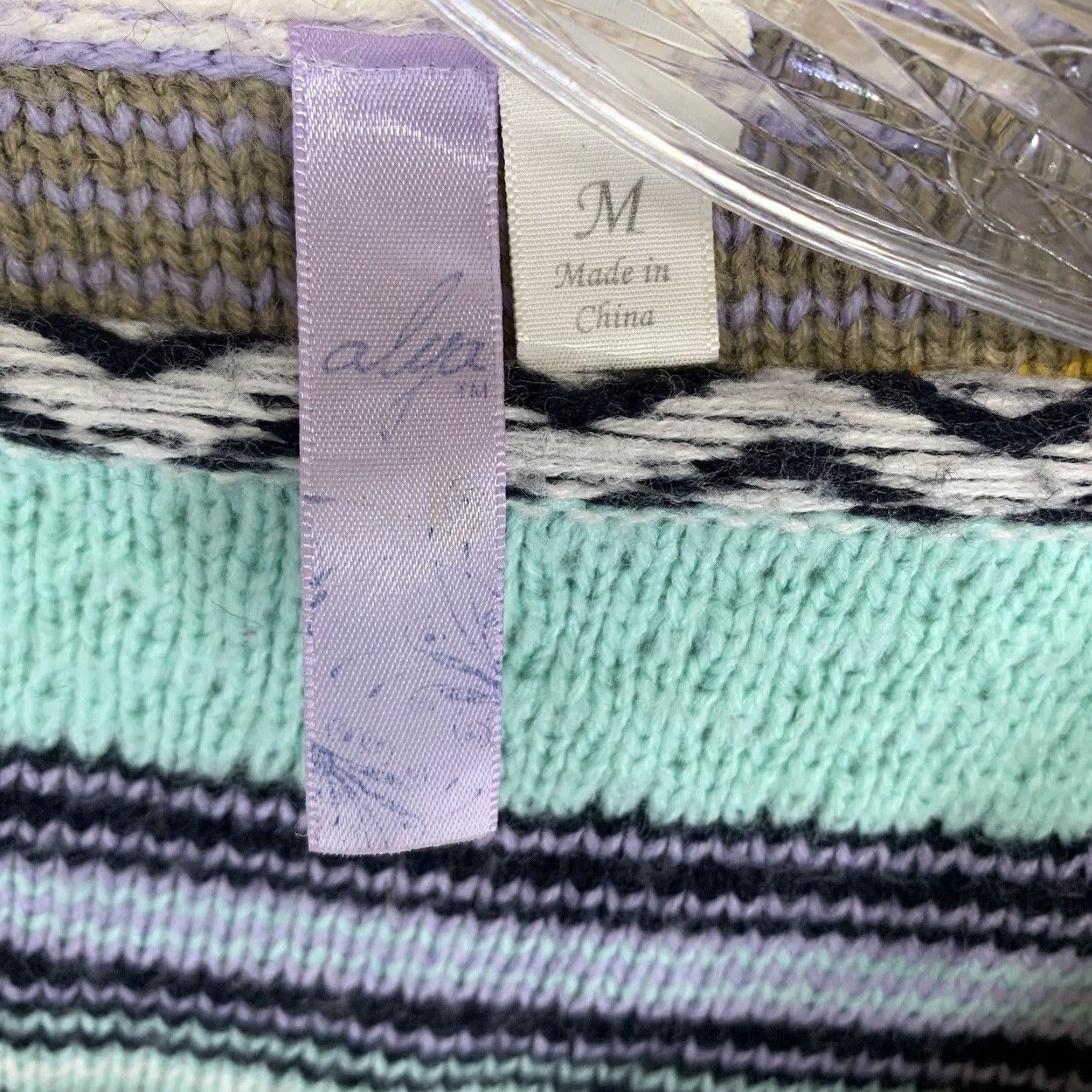 Anthropologie Alya Cardigan Adult Medium Mint Multicolor Geometric Open Front Boho Southwestern Women's Size M / US 6-8 / IT 42-44 - 7 Thumbnail
