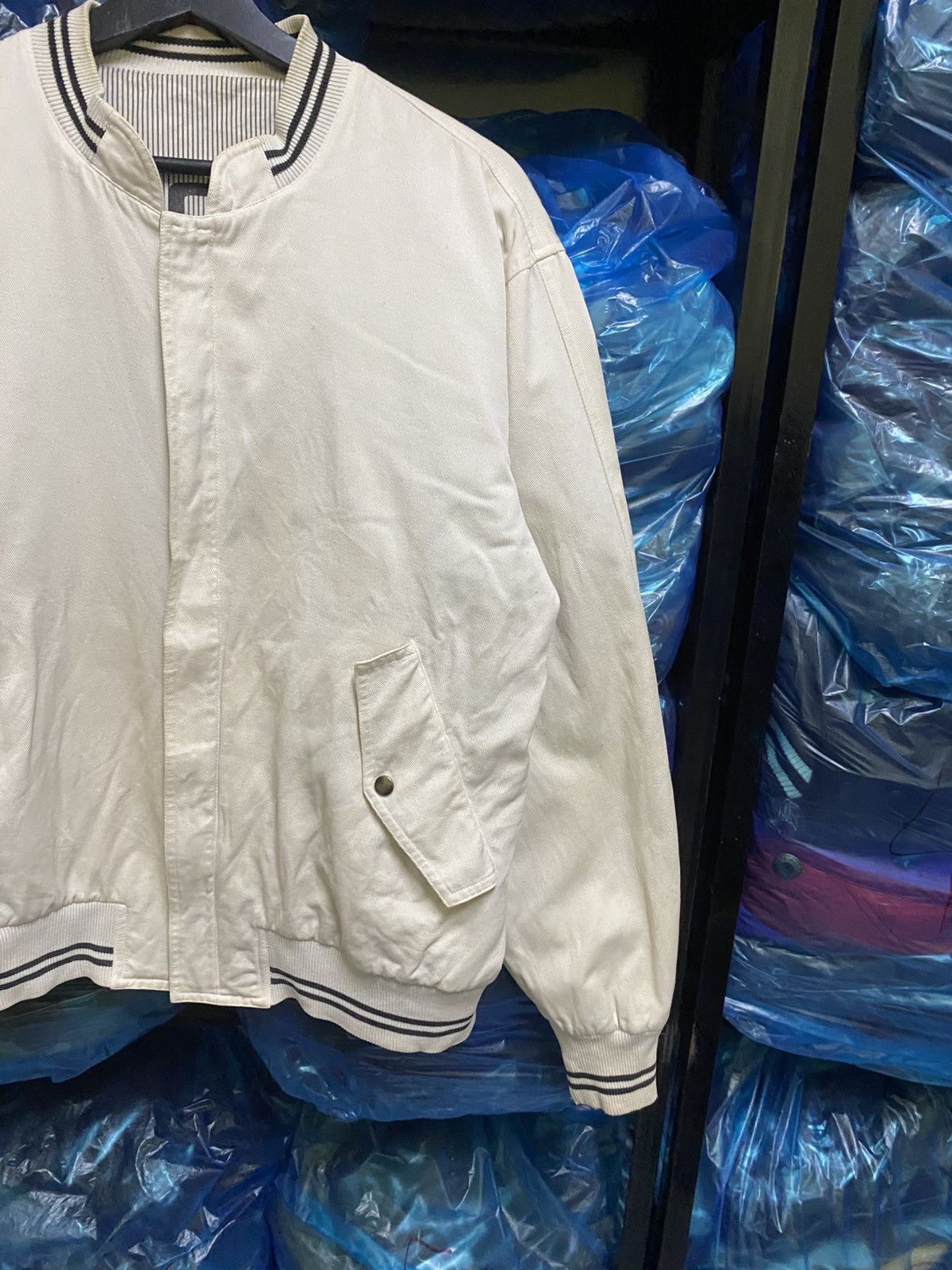 Japanese Brand Imperial RAIKA White Varsity Bomber Jacket BLACKPIA Size US L / EU 52-54 / 3 - 5 Thumbnail