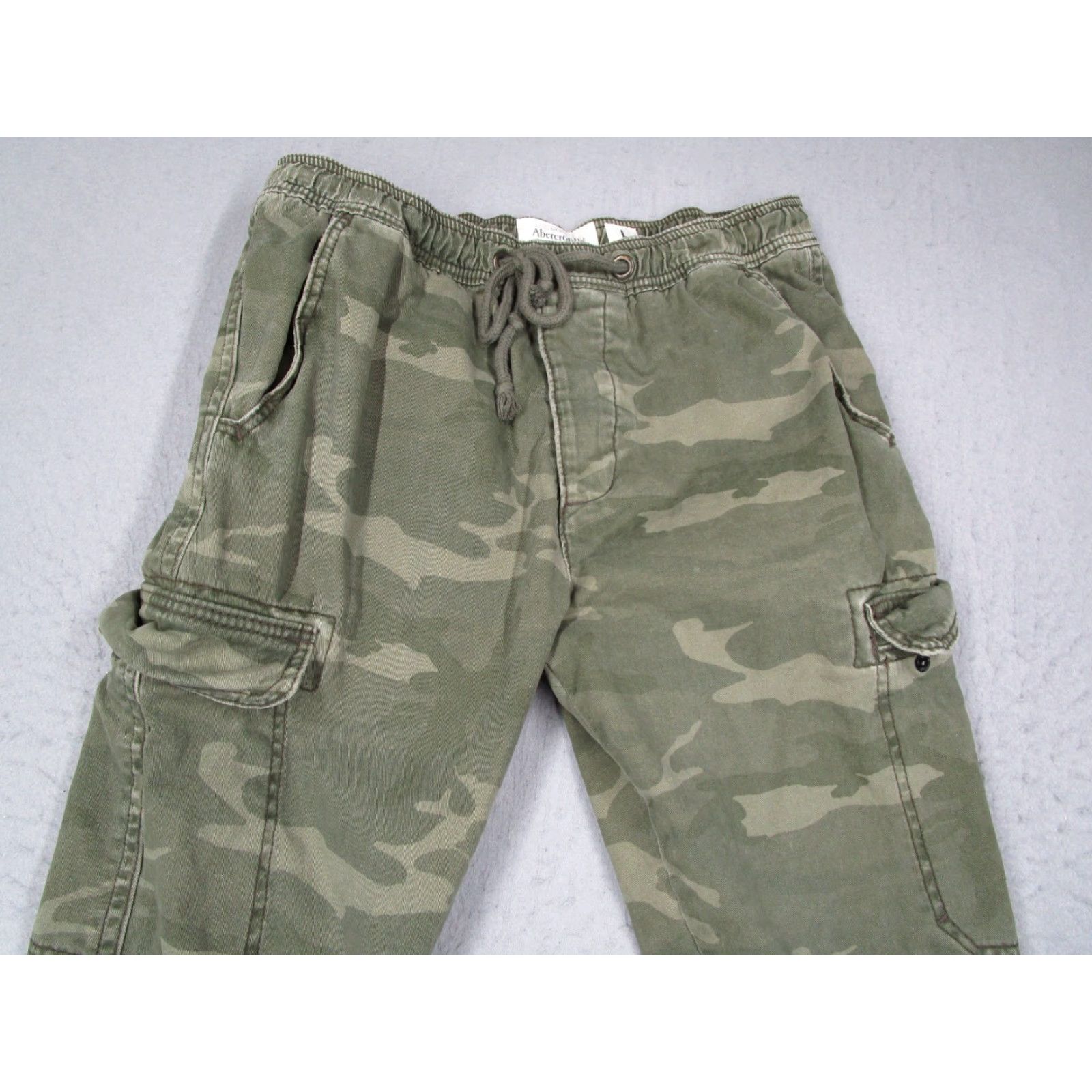 Abercrombie Fitch Cargo Pants Mens Large Green Camo Tapered