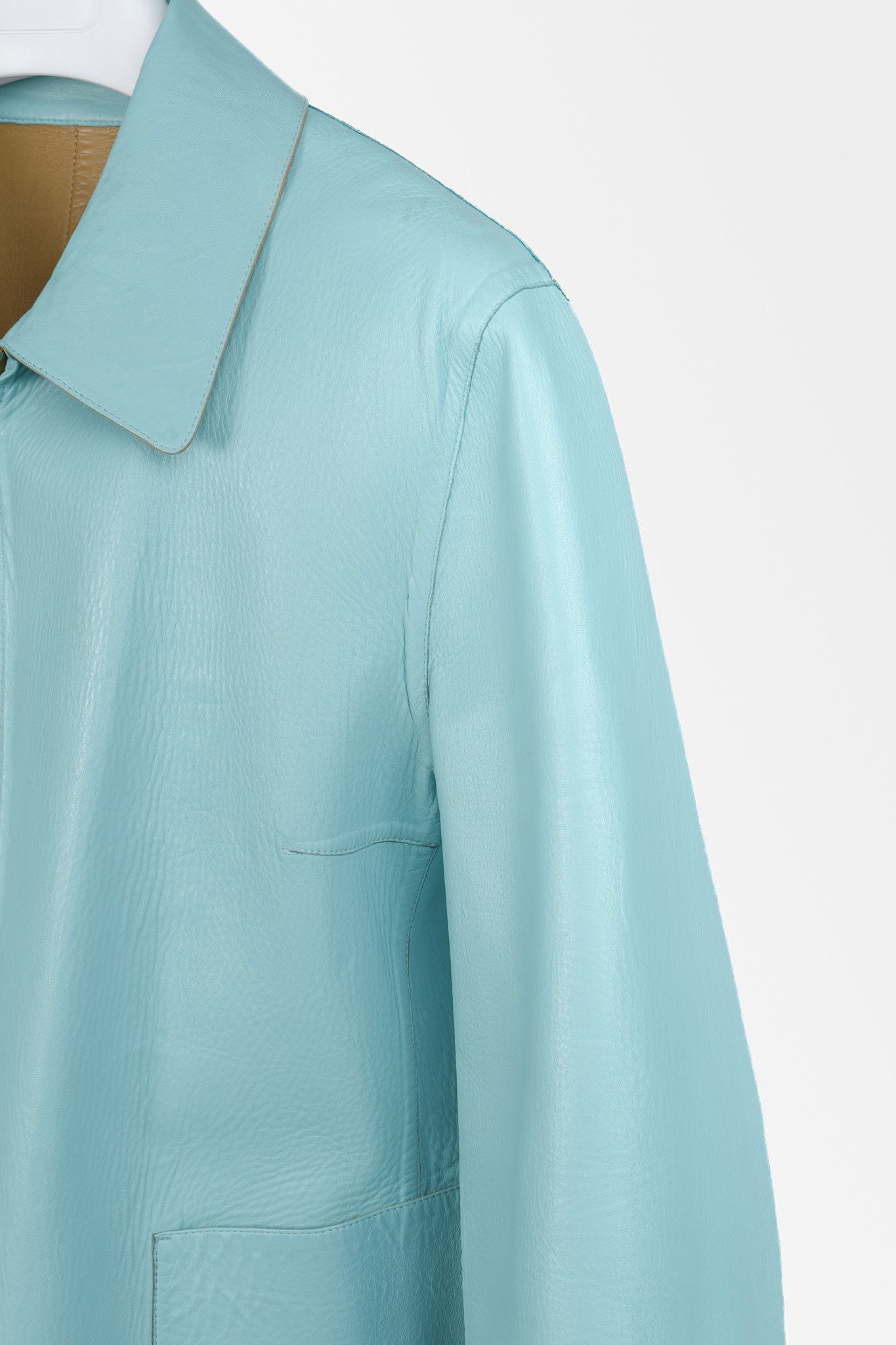 Loro Piana Loro Piana Tan Turquoise Reversible Leather Jacket Size L / US 10 / IT 46 - 8 Thumbnail