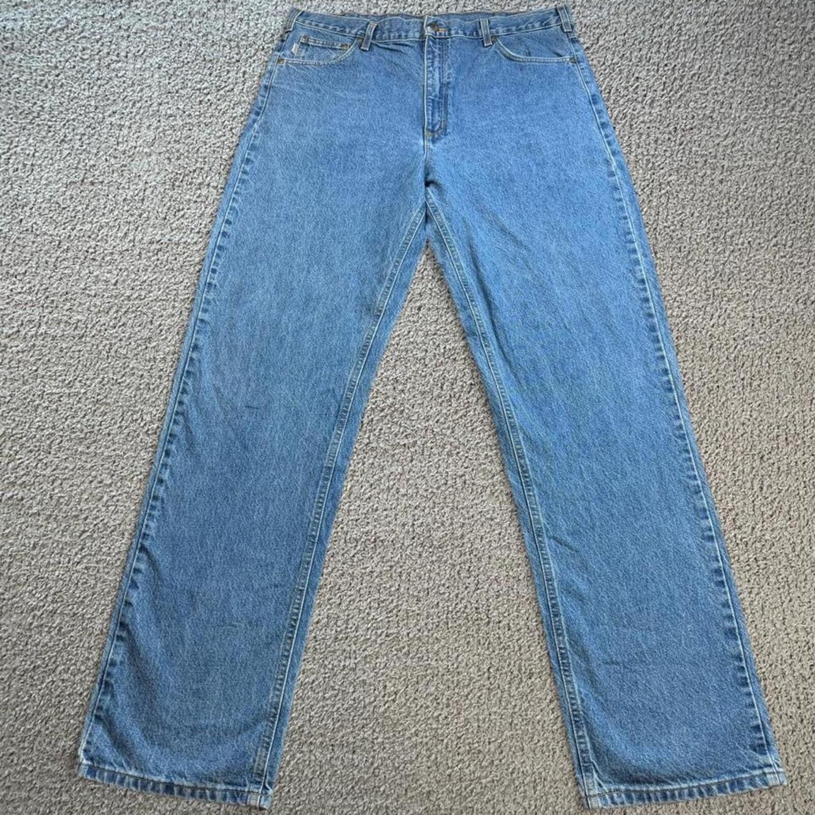 Carhartt Carhartt Relaxed Fit Jeans Mens 46x30 Blue Denim Workwear Size US 44 / EU 60 - 1 Thumbnail