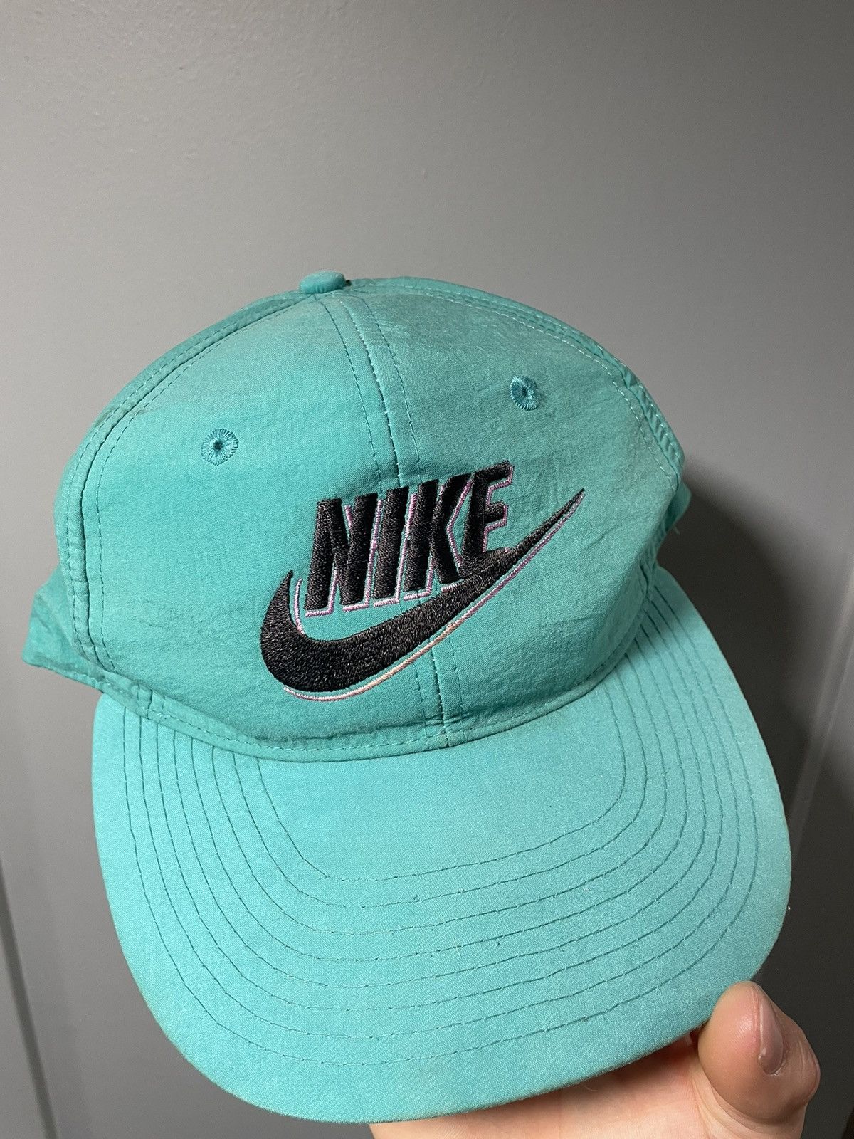Nike × Vintage Vintage 90s Nylon Nike SnapBack Size ONE SIZE - 4 Thumbnail