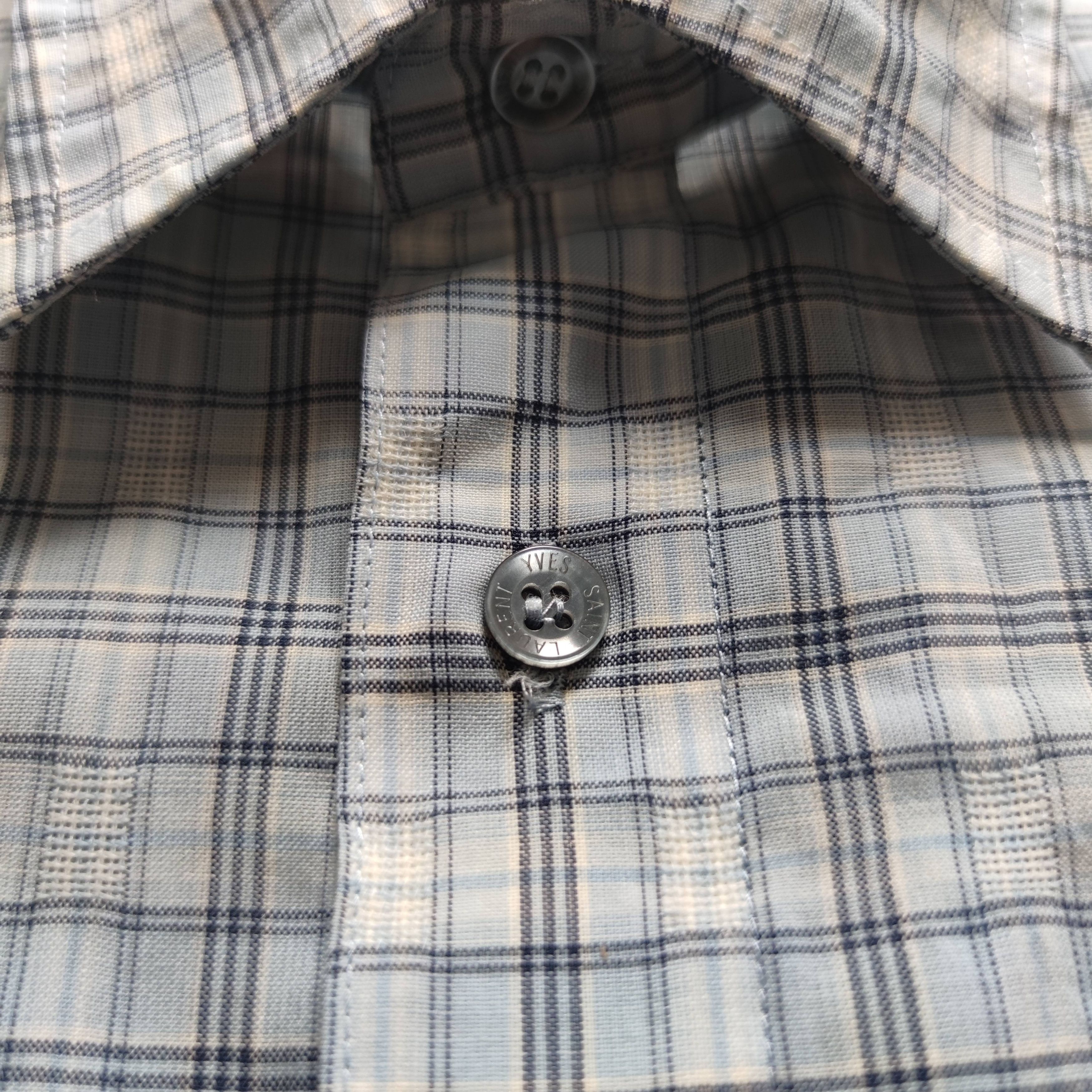Yves Saint Laurent Vintage YSL Checkered Polyester Shirts Size US L / EU 52-54 / 3 - 4 Thumbnail