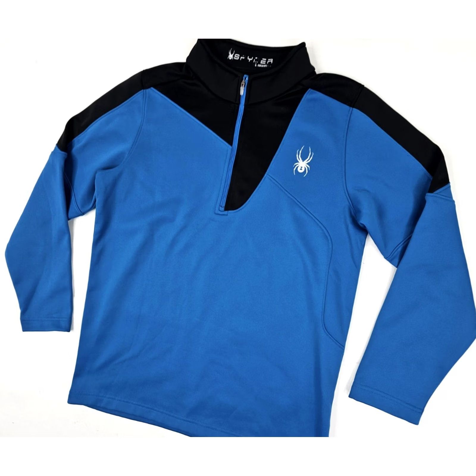Spyder Spyder Sweater Pullover 1/4 Zip Fleece Men S Black Blue Two Tone 38 Chest Size US S / EU 44-46 / 1 - 2 Thumbnail