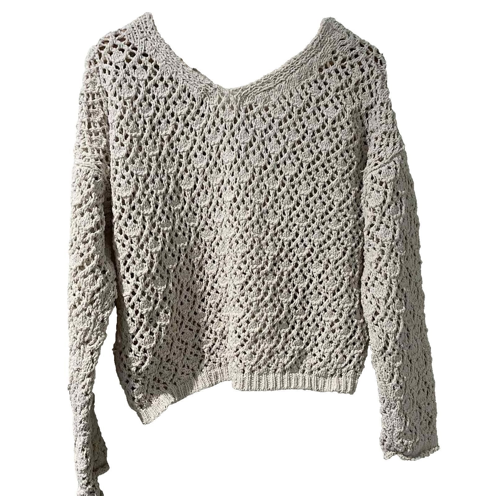 Anthropologie Anthropologie Artelier crochet sweater Knit Size L A001354 Size L / US 10 / IT 46 - 1 Thumbnail