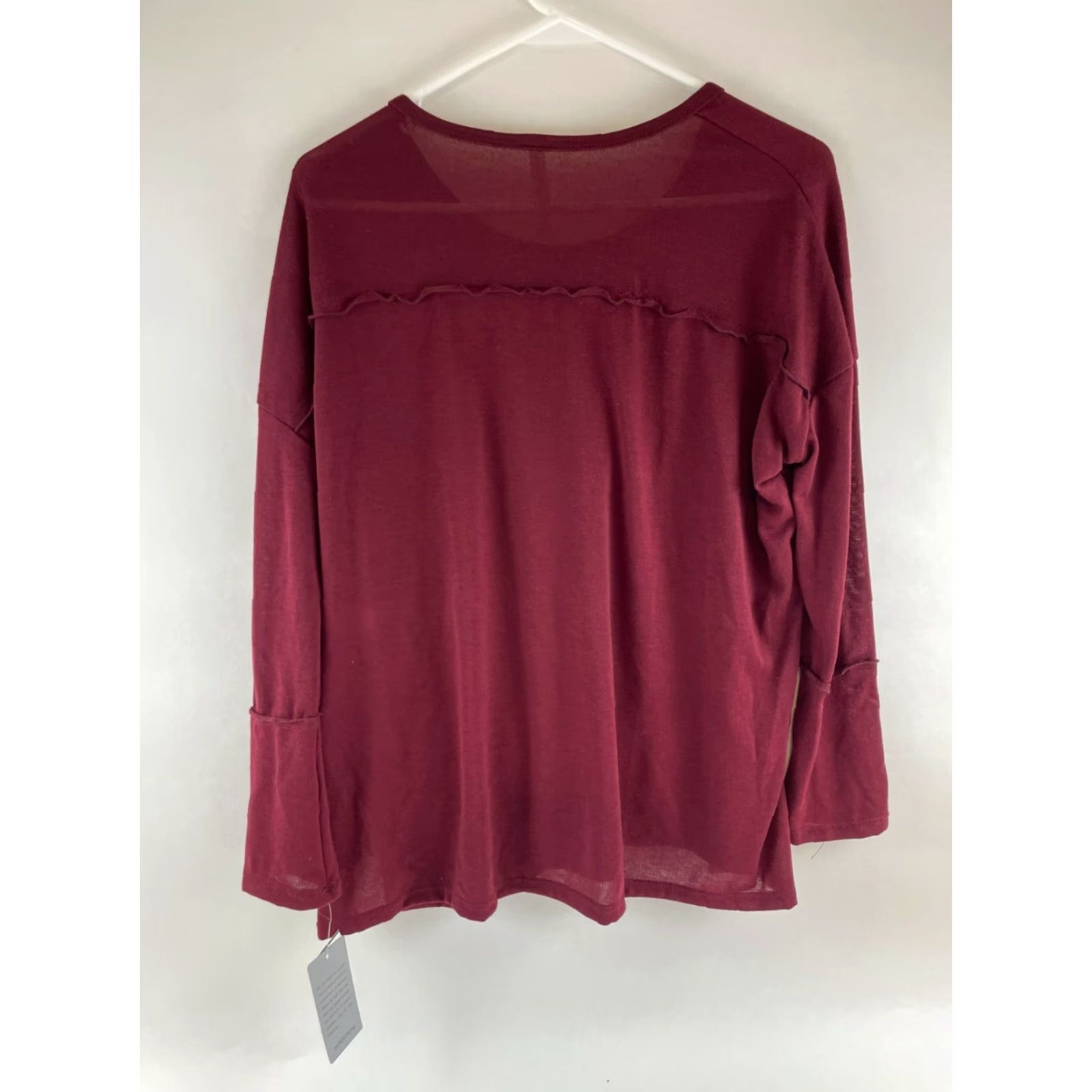Vintage Forgotten Grace T Shirt Blouse Women's Small Burgundy Long Sleeve NWT Size S / US 4 / IT 40 - 2 Thumbnail