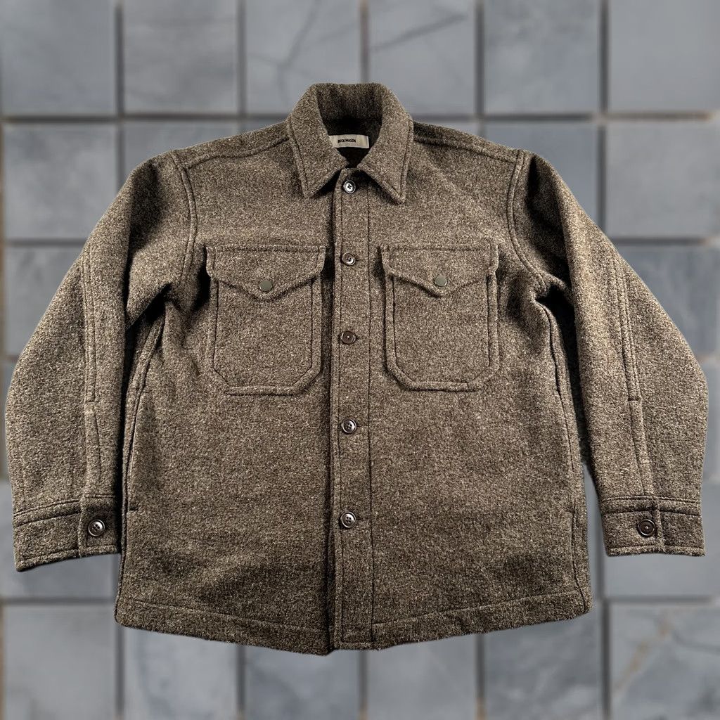 Buck Mason Mens Xs Brown Wool Shirt Jacket Lined Pockets Military Casual, Men's