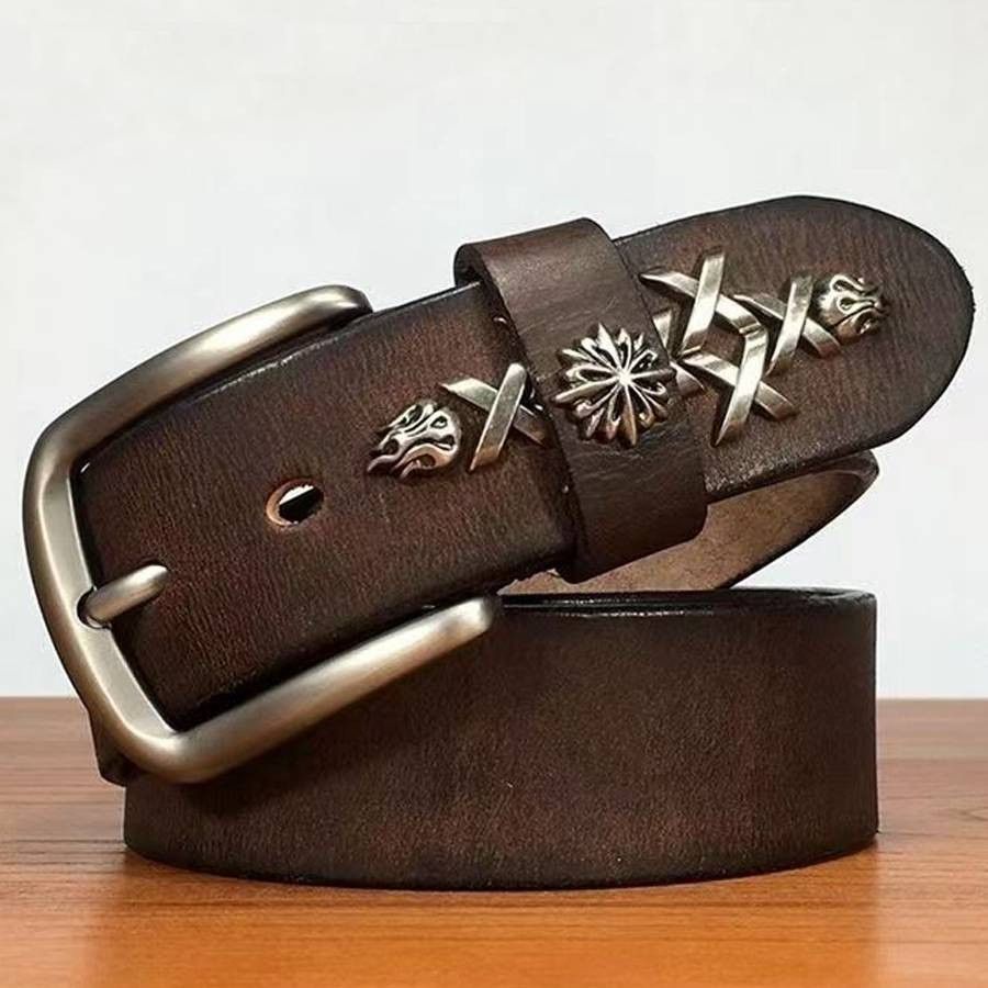 Designer × Leather Waistband Ceinture Hommes Leather Belt Size ONE SIZE - 2 Thumbnail