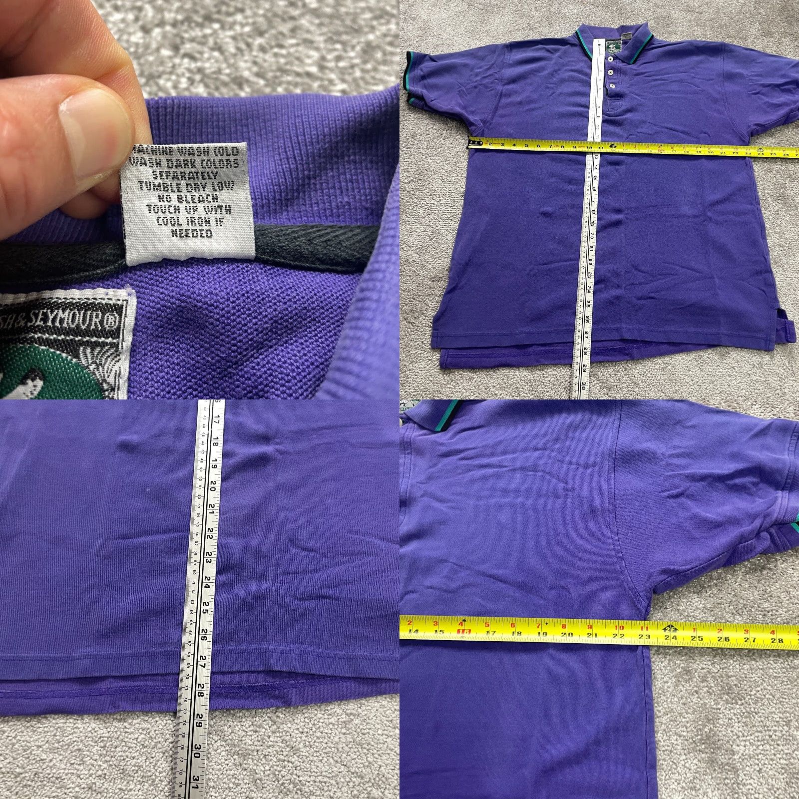 Vintage McIntosh & Seymour Polo Shirt Mens Medium Purple Cotton Sports Activewear Size US M / EU 48-50 / 2 - 8 Thumbnail