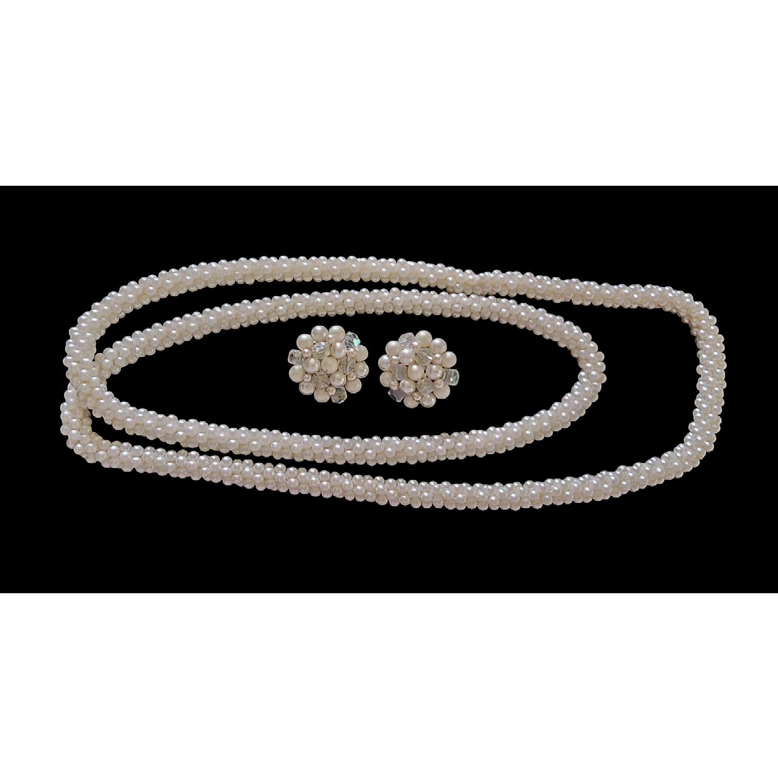 The Unbranded Brand Vintage 1950s Japan clip-on earrings & rope beaded necklace Size ONE SIZE - 1 Thumbnail