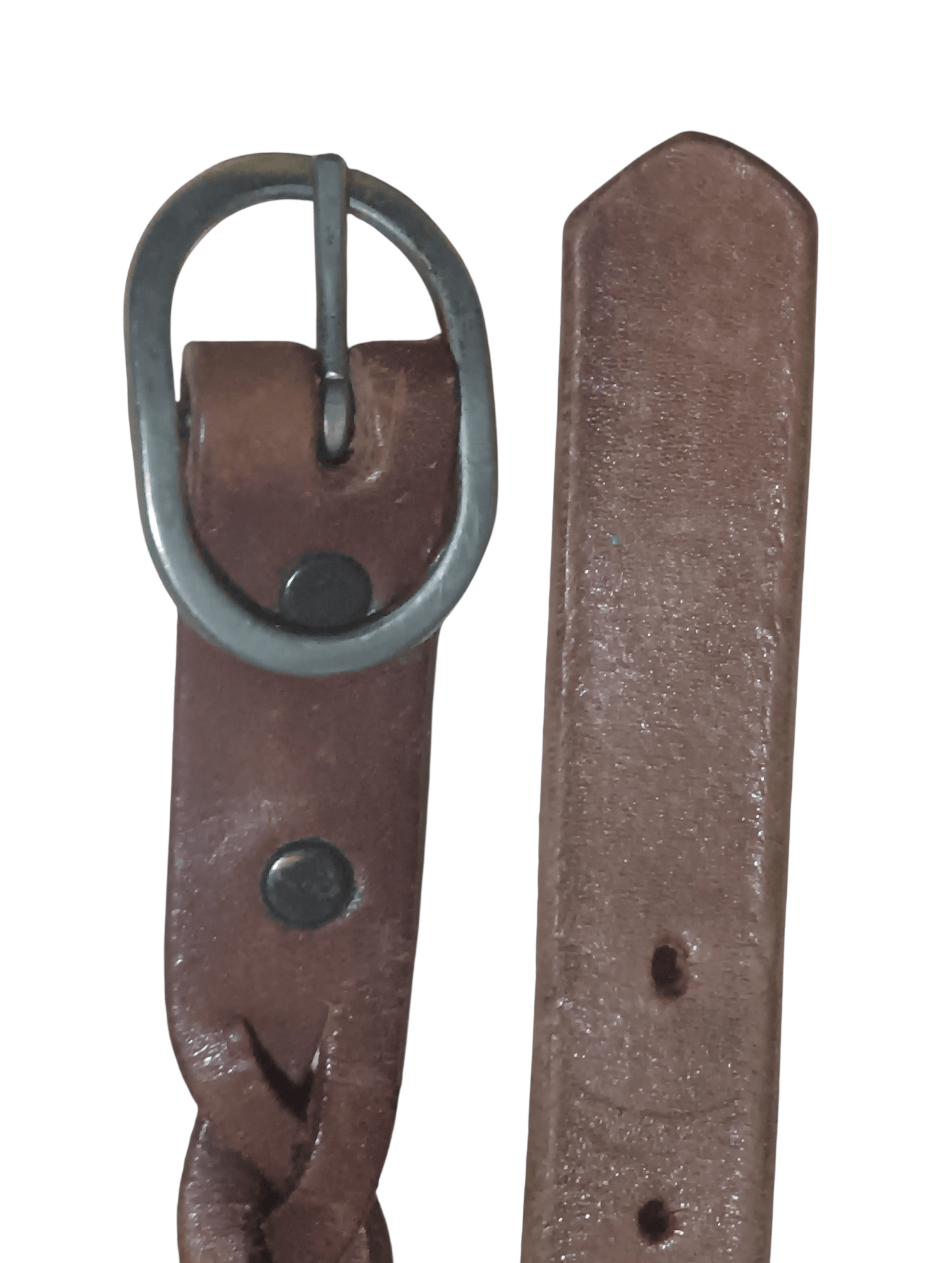 Genuine Leather VINTAGE BRAIDED THICK LEATHER BELT Size 34 - 2 Thumbnail