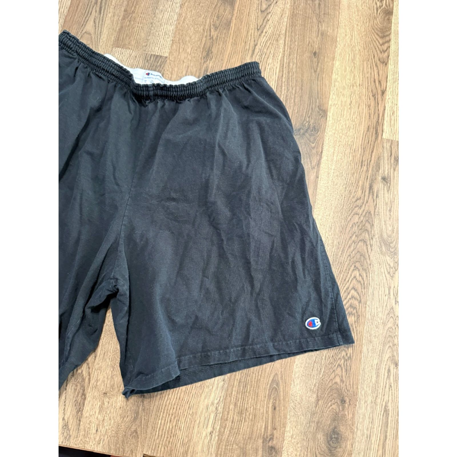 Champion VINTAGE Champion Shorts Mens XXL Black Pull On Sweat Shorts Size US 39 - 4 Thumbnail