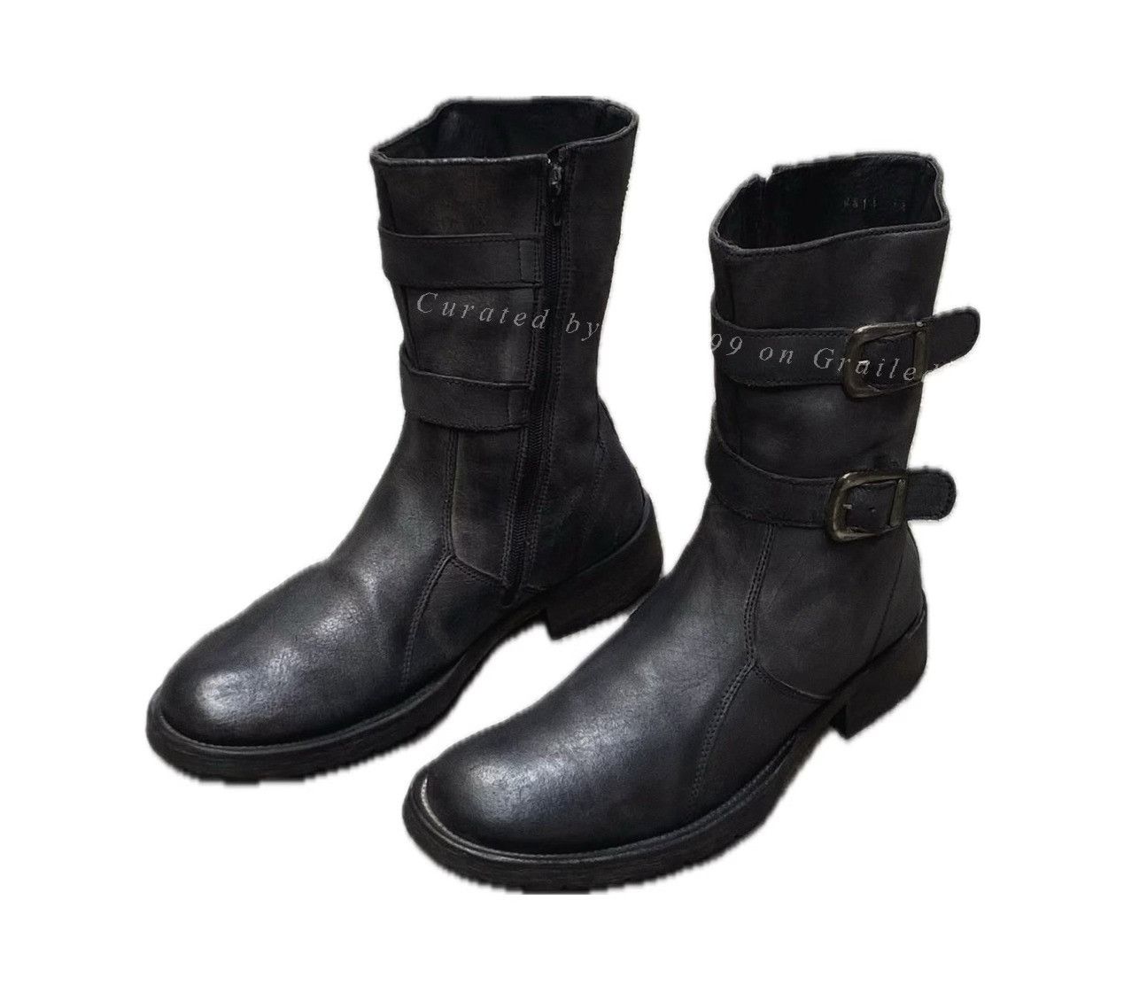Vintage Vintage 1990s CLUBSHOES Black Leather Boots Size US 8 / EU 41 - 1 Thumbnail