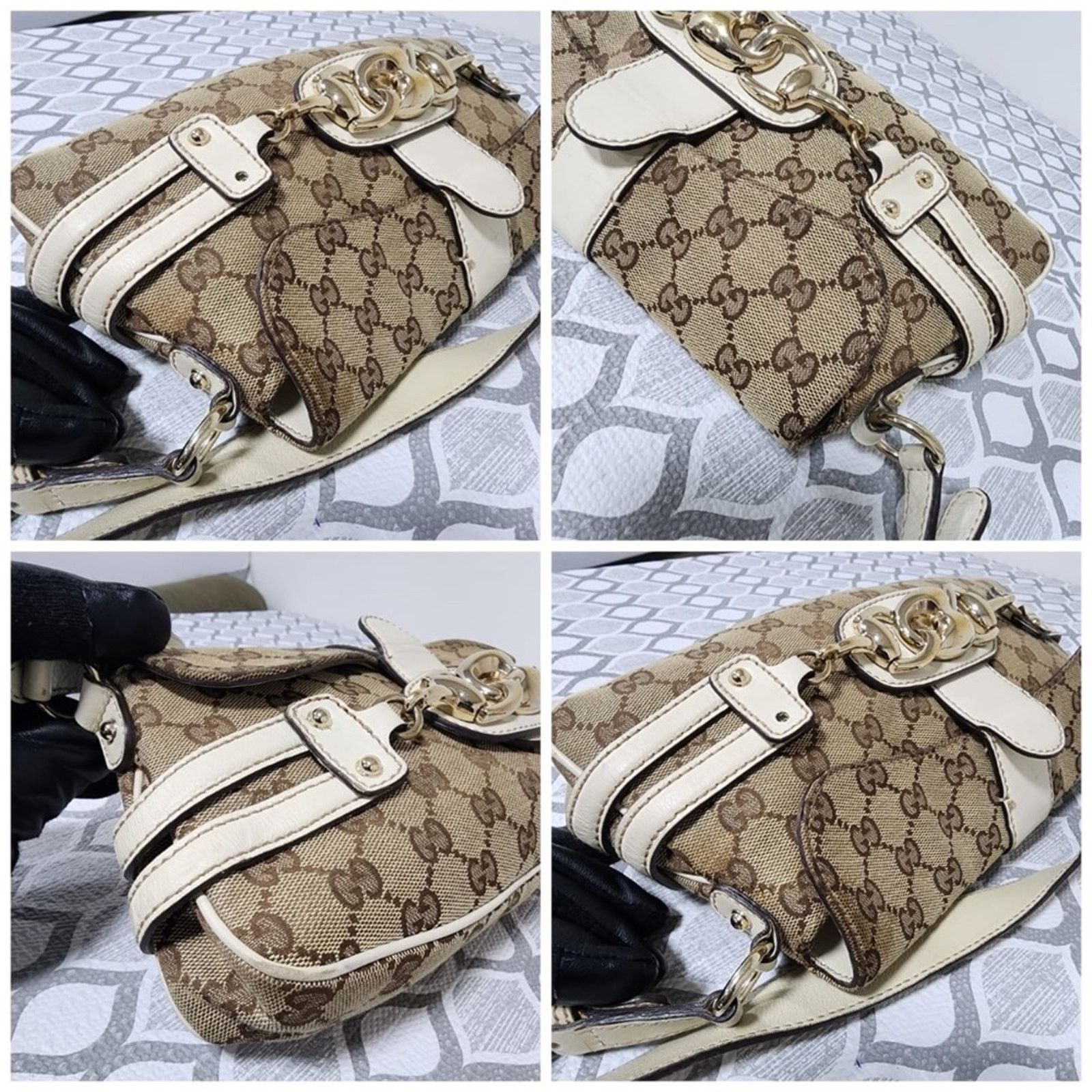 Gucci Aut Gucci Horsebit Chain Flap Shoulder Bag Brown/Beige/Cream Size ONE SIZE - 9 Thumbnail
