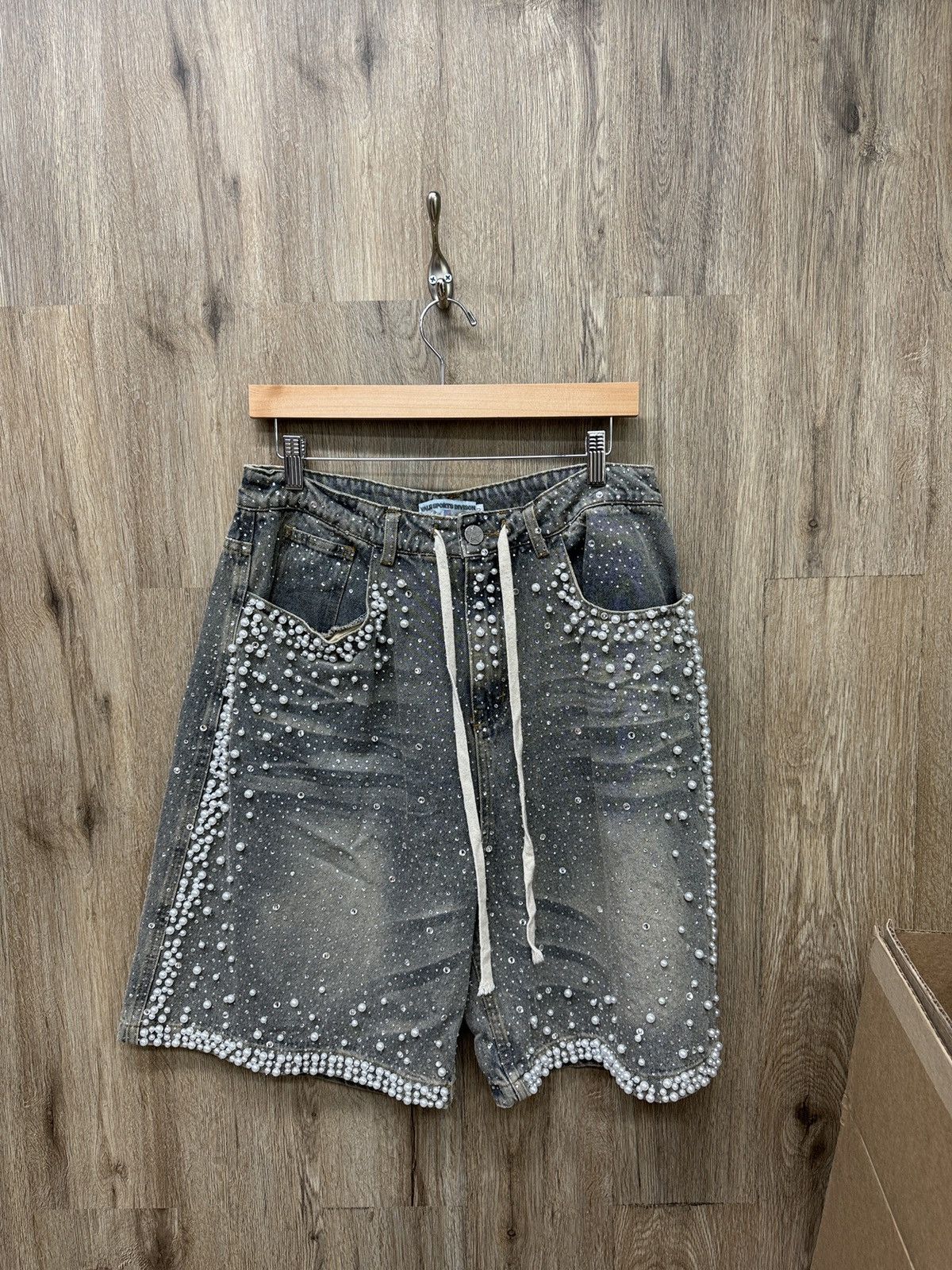 Vale Vale Rhinestone Marble Jorts Size US 30 / EU 46 - 1 Thumbnail