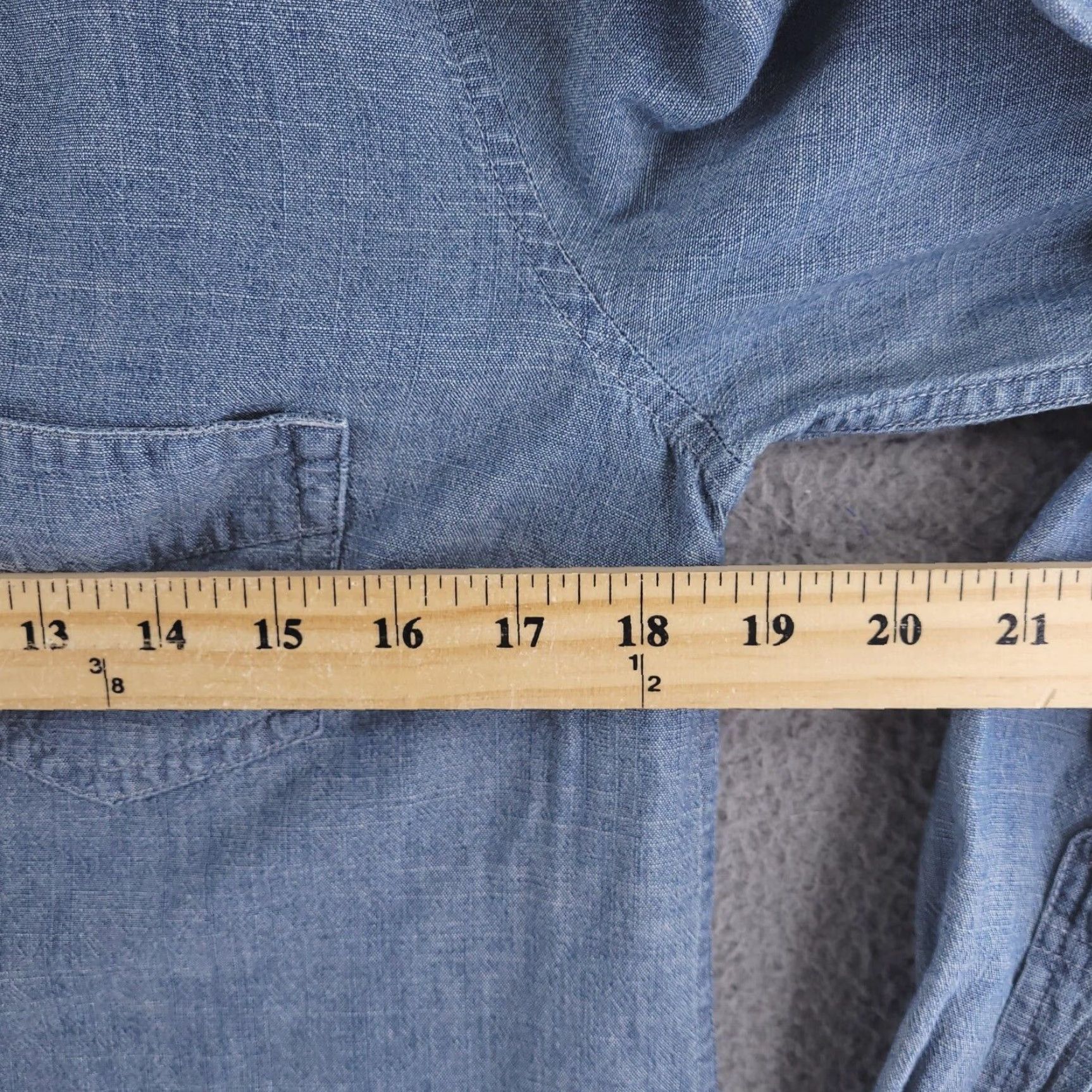 J.Crew J Crew Shirt Womens XS Blue Chambray Popover Button Denim Shirt Size XS / US 0-2 / IT 36-38 - 7 Thumbnail
