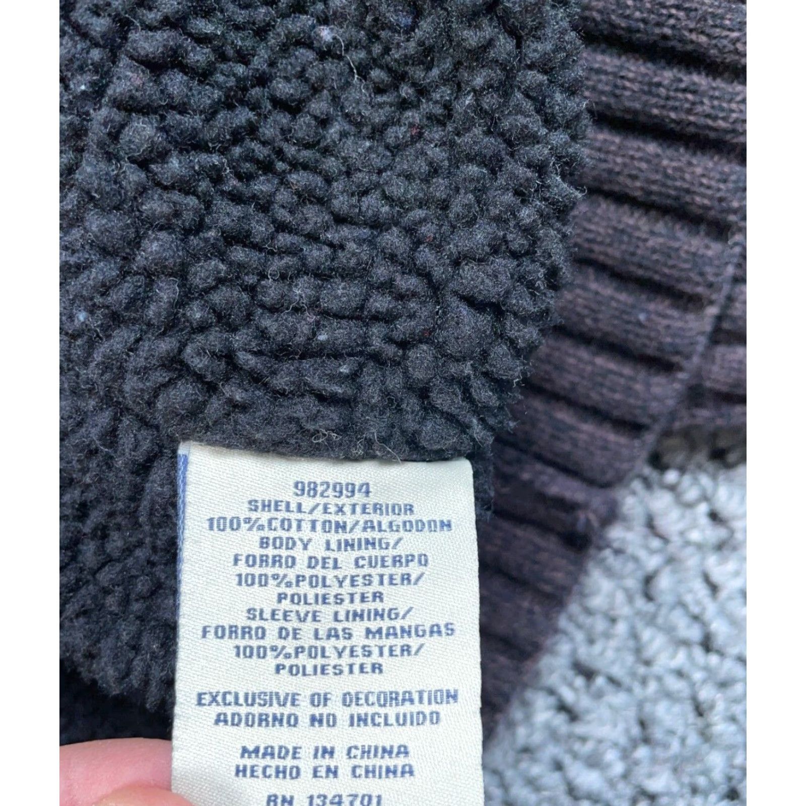 Vintage Boston Traders Sherpa Lined Zip Sweater Adult XL Brown Black Cable Knit Cotton Size US XL / EU 56 / 4 - 4 Thumbnail