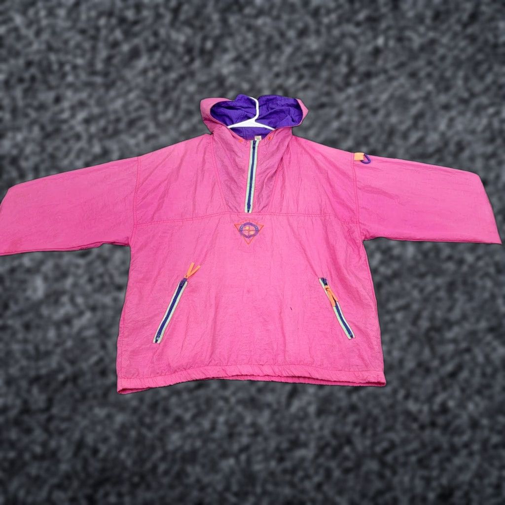 Wilson VINTAGE Wilson Windbreaker Mens M Pink Purple Quarter Zip Hooded Pullover Sport Size US M / EU 48-50 / 2 - 1 Thumbnail
