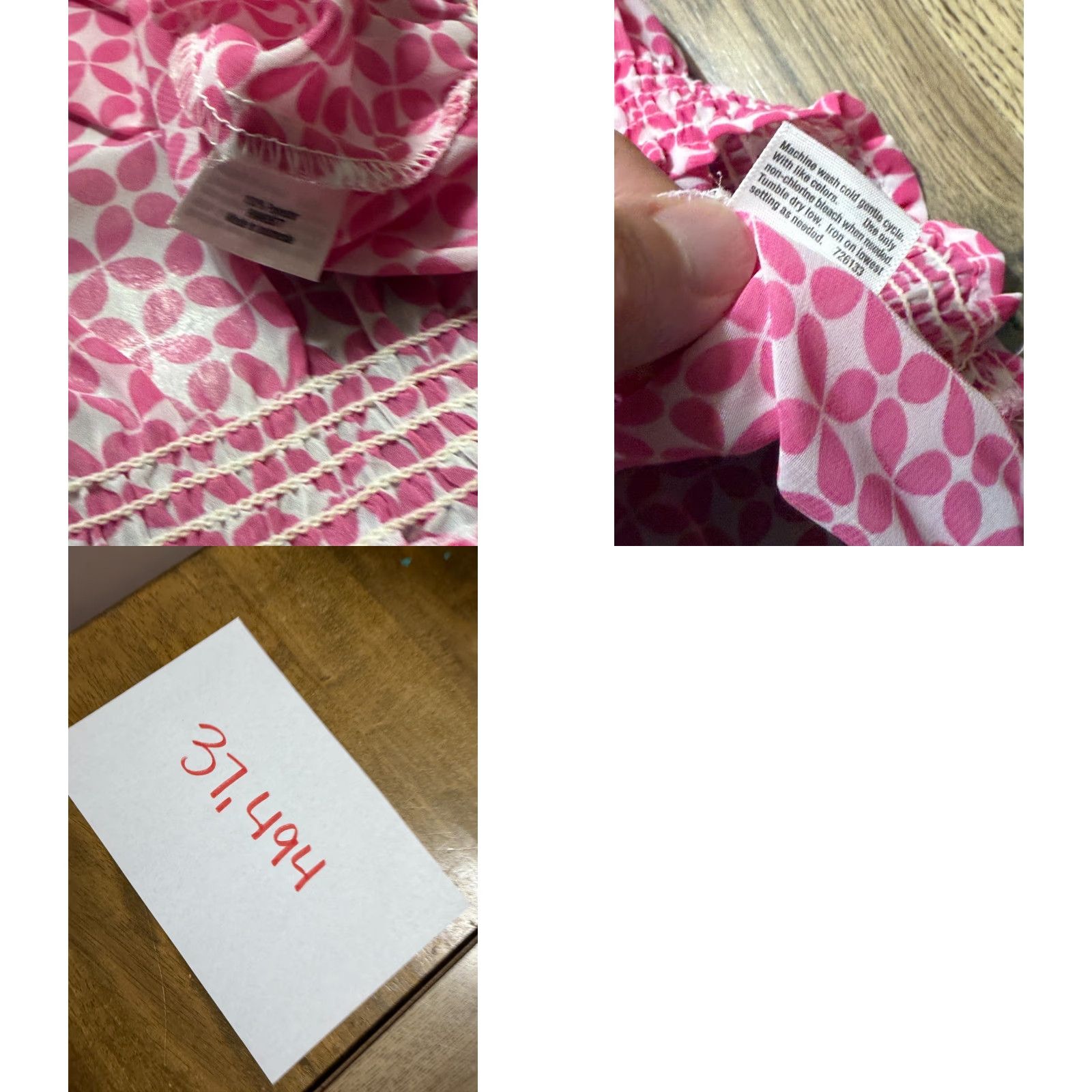Gloverall a.n.a Blouse Women's Petite Small White Pink Allover Print V-neck Size S / US 4 / IT 40 - 8 Thumbnail