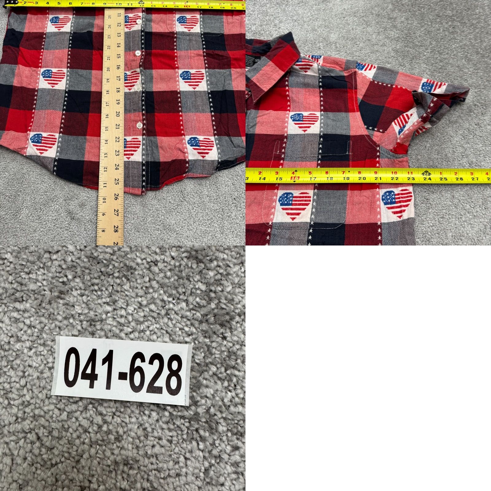 Vintage VINTAGE Just Class Button-Up Shirt Womens XL Plaid Red 90s USA Casual Short Sleeve Knit Cotton Size XL / US 12-14 / IT 48-50 - 8 Thumbnail