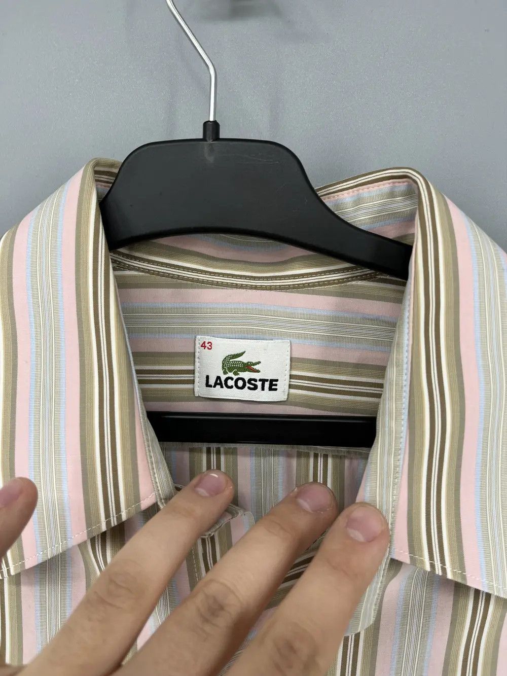 Lacoste Lacoste Long Sleeve Button Down Shirt Blue Stiped Collared Size US XL / EU 56 / 4 - 6 Thumbnail