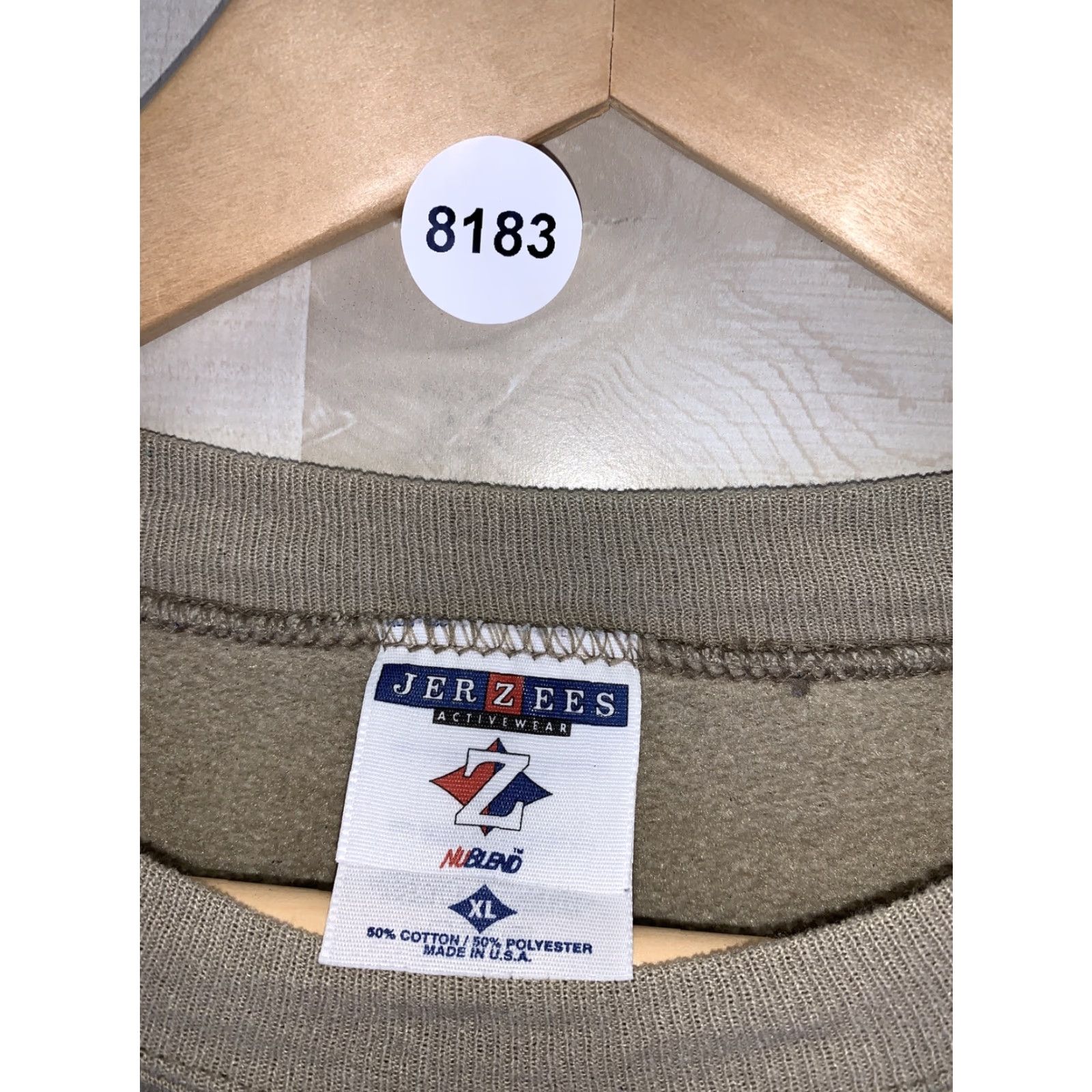 Jerzees VINTAGE Jerzees USA Made American Flag Embroidered Womens Brown Sweatshirt-XL- Size XL / US 12-14 / IT 48-50 - 2 Thumbnail