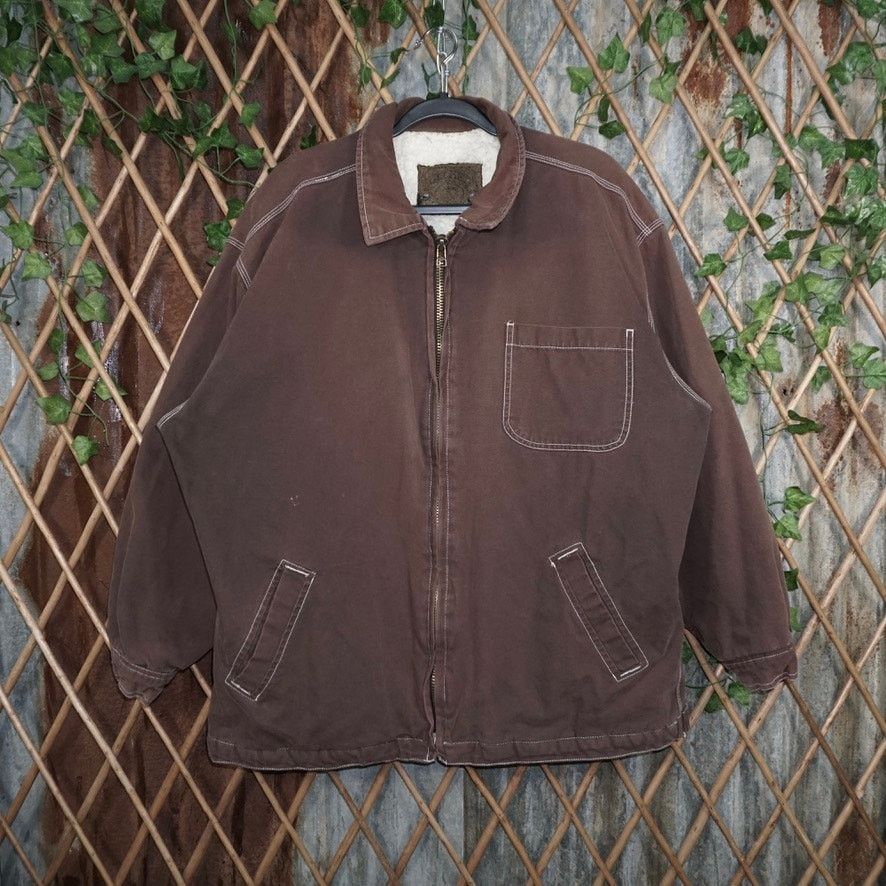 Vintage Large - Vintage Y2K Workwear brown faded 1990s heavy jacket Size US L / EU 52-54 / 3 - 1 Thumbnail