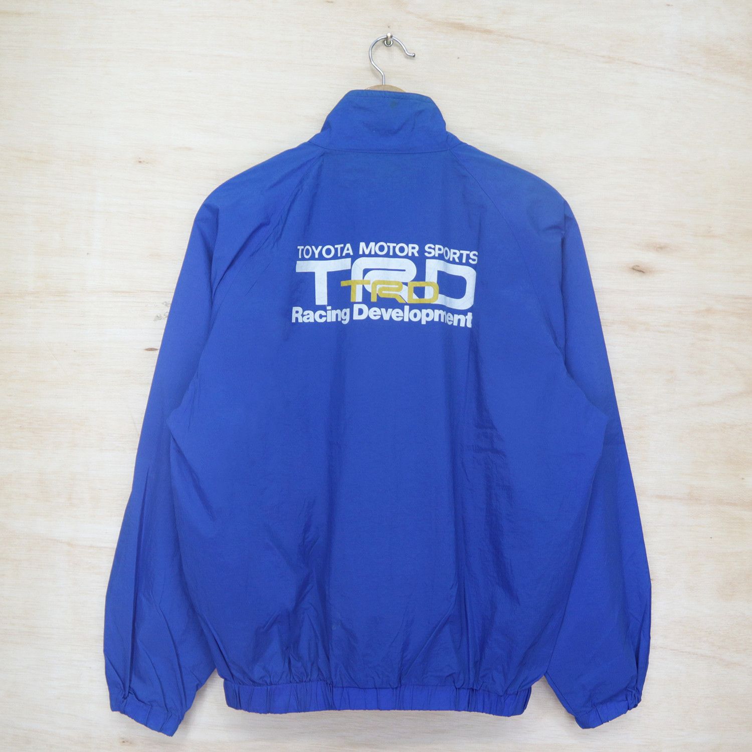 image of Racing x Trd Mrk Trd Big Logo Bomber Windbreaker Motor Sport Jacket in Blue, Men's (Size Medium)
