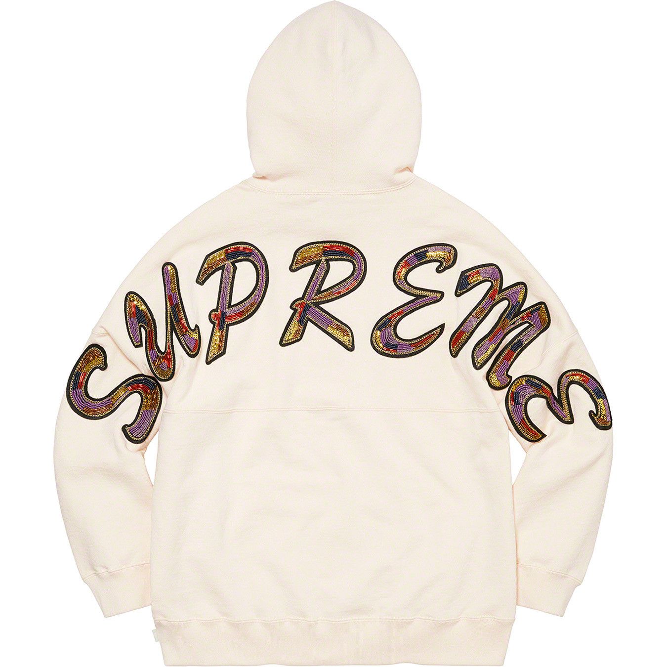 image of Supreme Beaded Hooded Sweatshirt Xlarge Natural, Men's