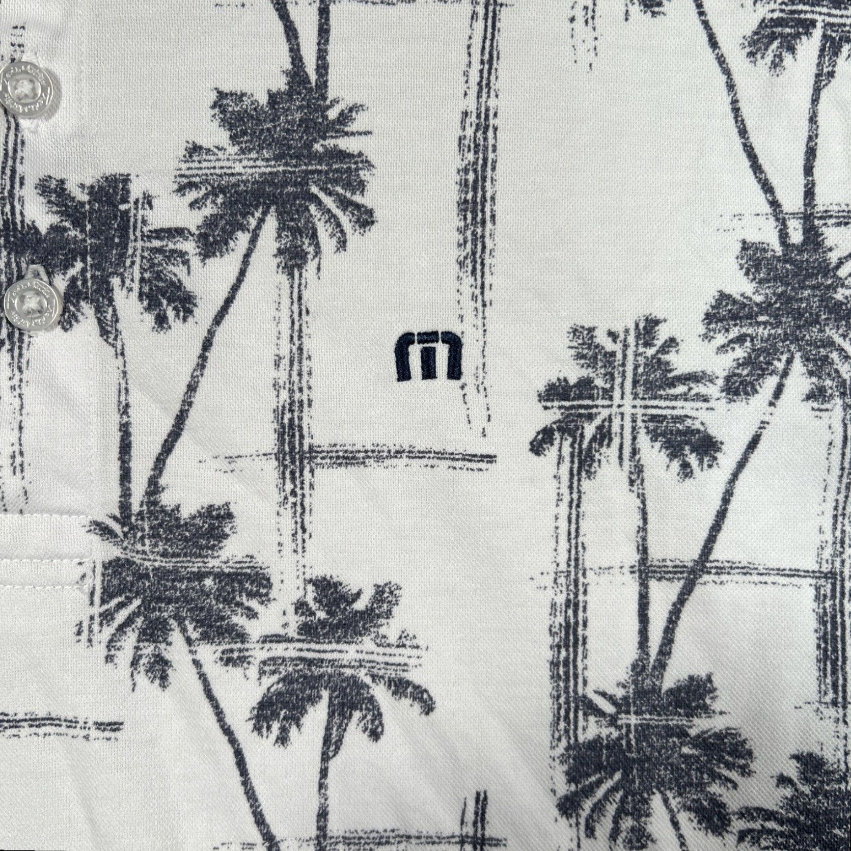 TravisMathew Travis Mathew Men Polo Shirt Short Sleeve White Floral Tropical Golf Size S Regular Collared Button Cotton Polyester Logo Performance Size US S / EU 44-46 / 1 - 3 Thumbnail