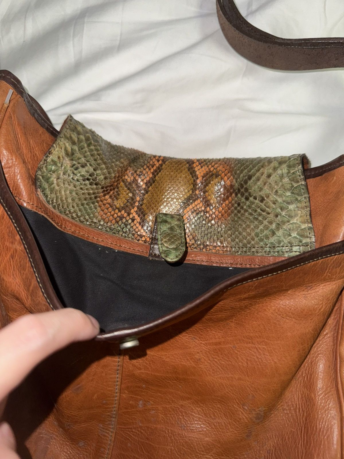 Isamu Katayama Backlash Isamu Katayama Backlash Python Leather Messenger Bag Size ONE SIZE - 9 Thumbnail