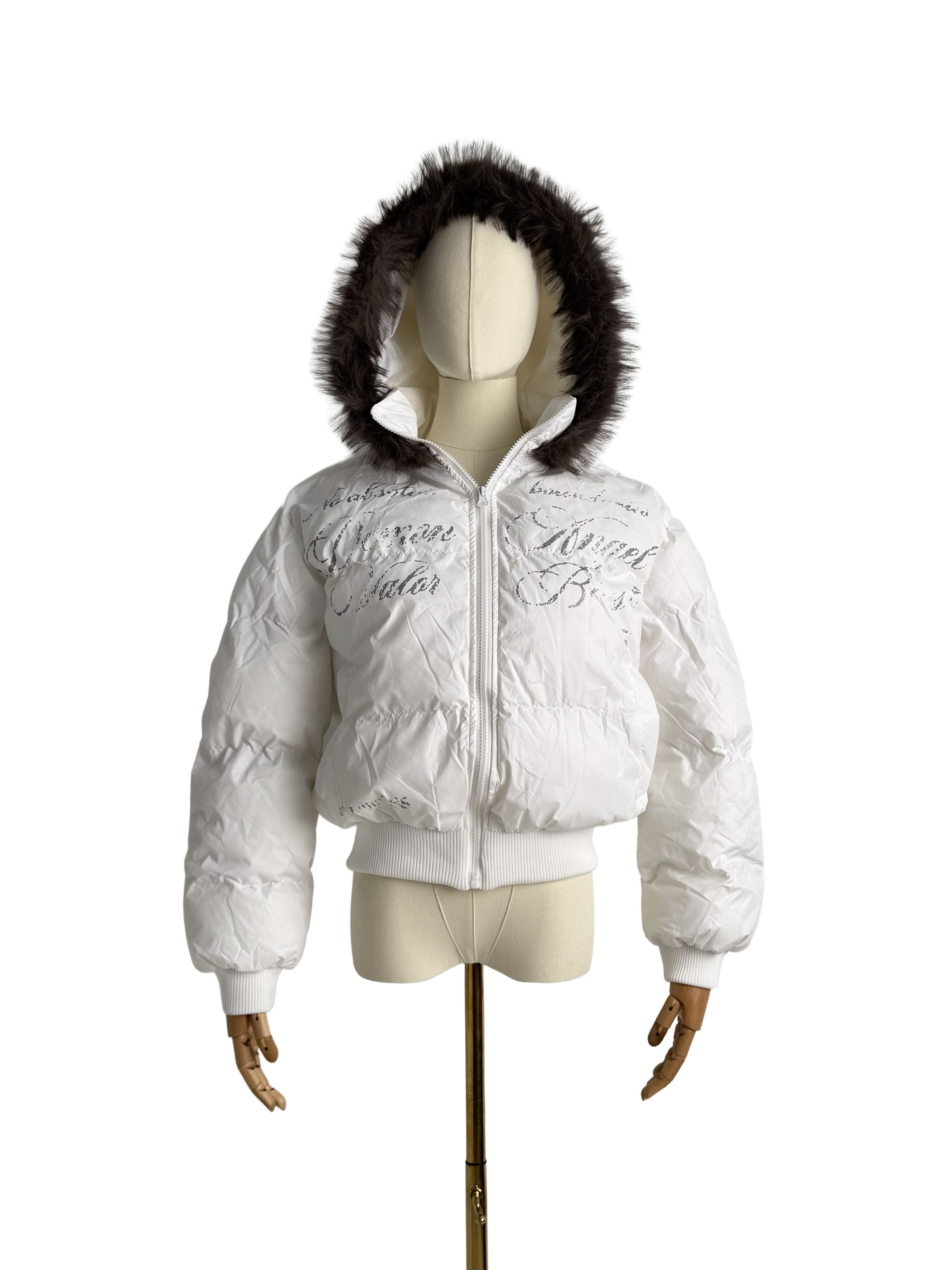Vintage Vintage Cropped Jacket With Faux Fur Hood Size L / US 10 / IT 46 - 1 Thumbnail