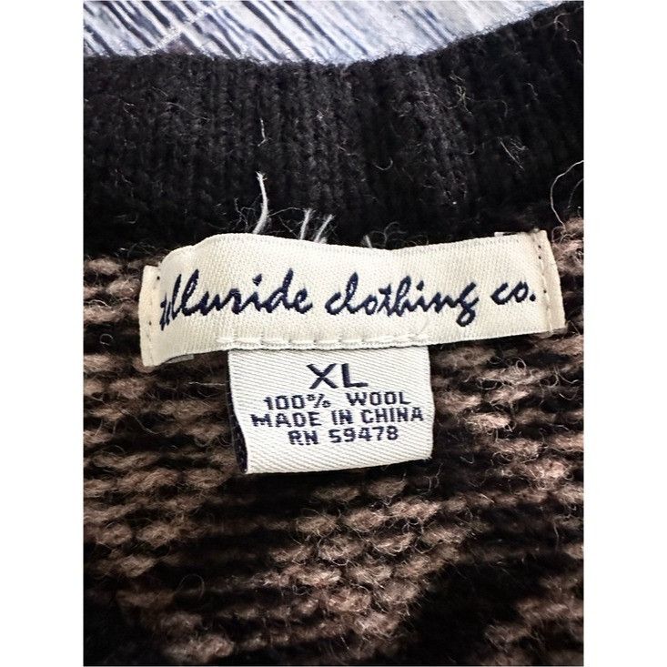 Telluride Telluride Clothing Company 100% Wool Patterned Knit Cardigan Size XL / US 12-14 / IT 48-50 - 7 Thumbnail
