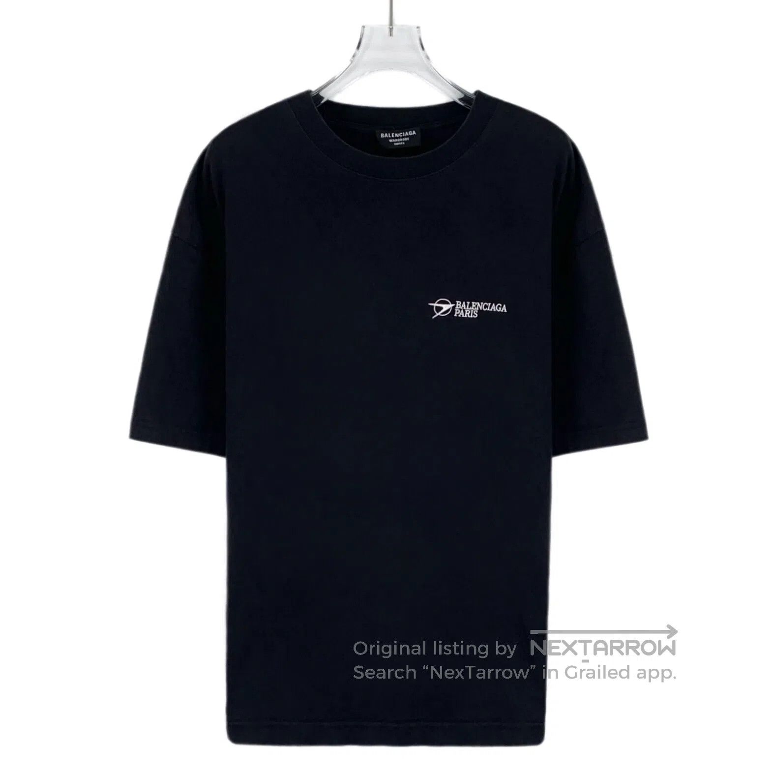 Balenciaga Balenciaga Black logo lettering embroidery round neck shor Size US S / EU 44-46 / 1 - 1 Thumbnail
