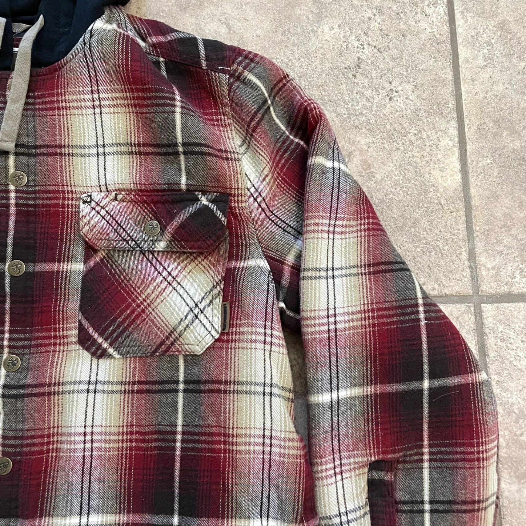 Vintage Legendary Outfitters Hoodie Mens Size L plaid quilt lined flannel Size US L / EU 52-54 / 3 - 2 Thumbnail