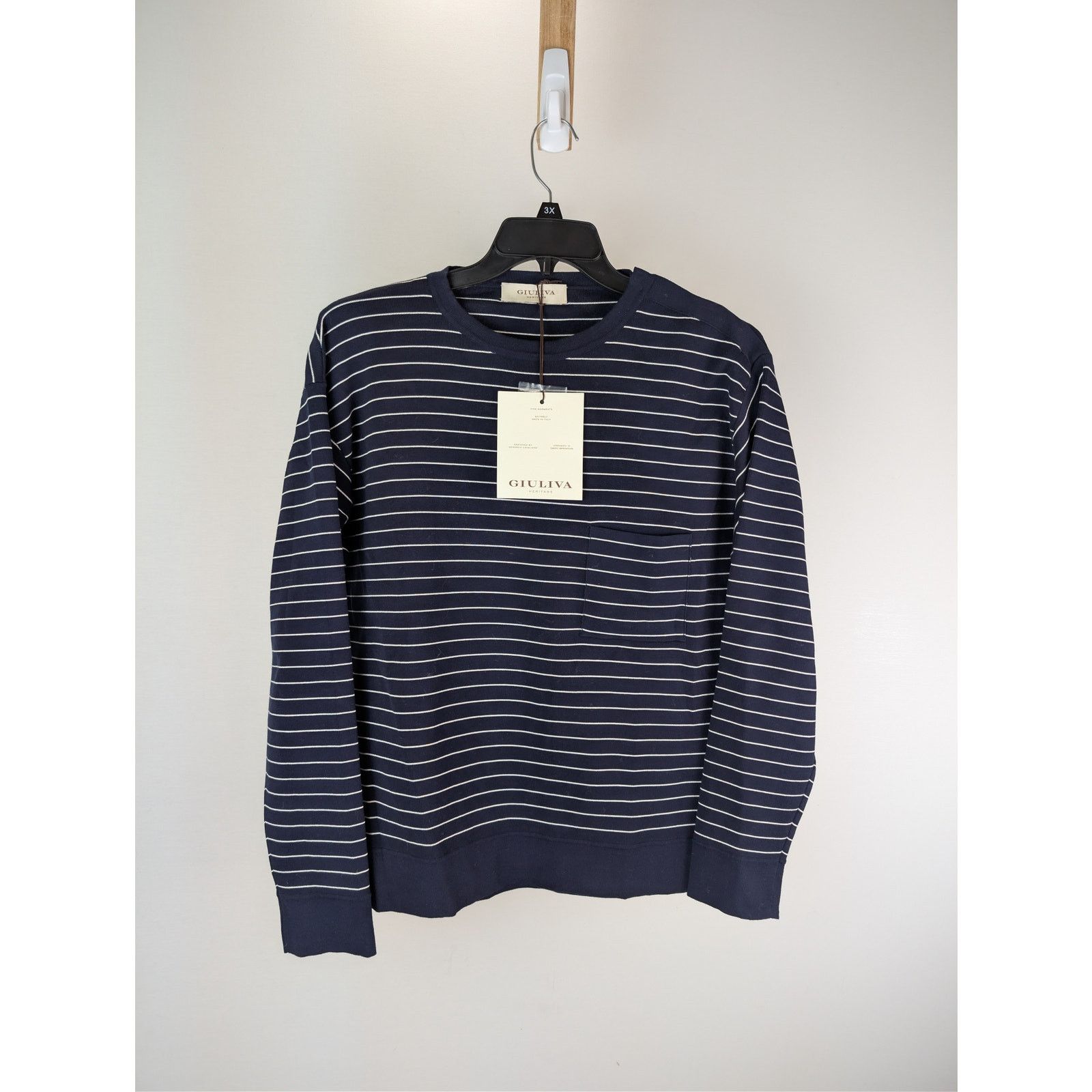 Other o1rshd1 CC20 Giuliva Round Collar Striped Sweater Blue/White Size US M / EU 48-50 / 2 - 1 Thumbnail