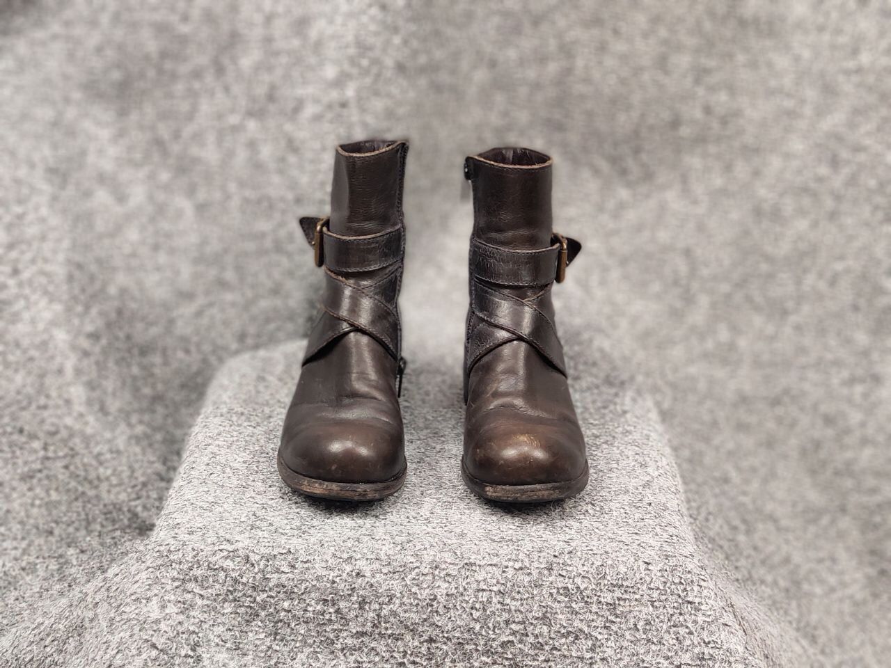 MoMA Moma Handmade Leather Shoes Buckle Wide Width Ankle Boots Size US 5 / IT 35 - 6 Thumbnail